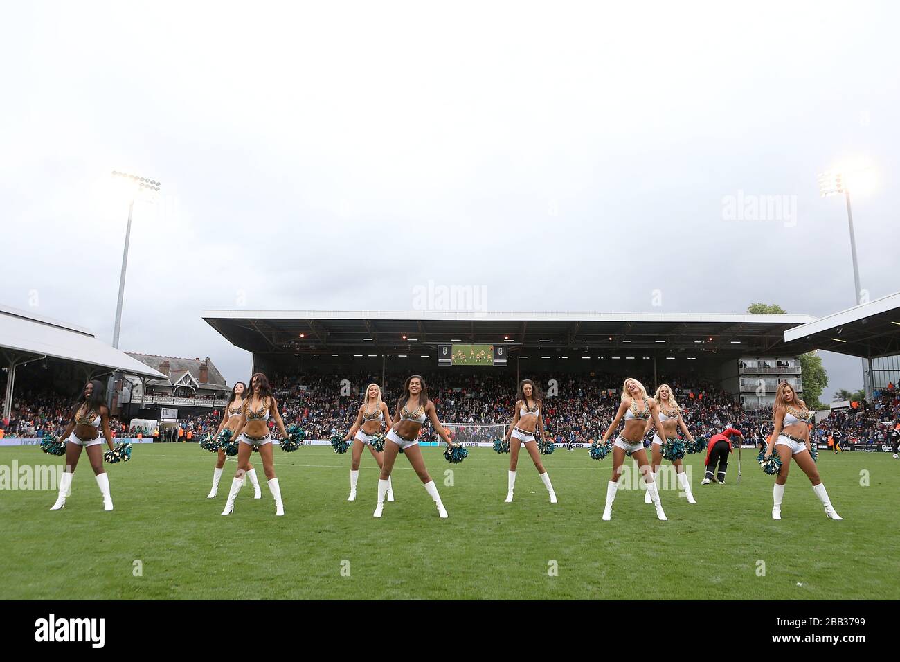 See Jacksonville Jaguars cheerleaders perform at Fulham vs West Brom