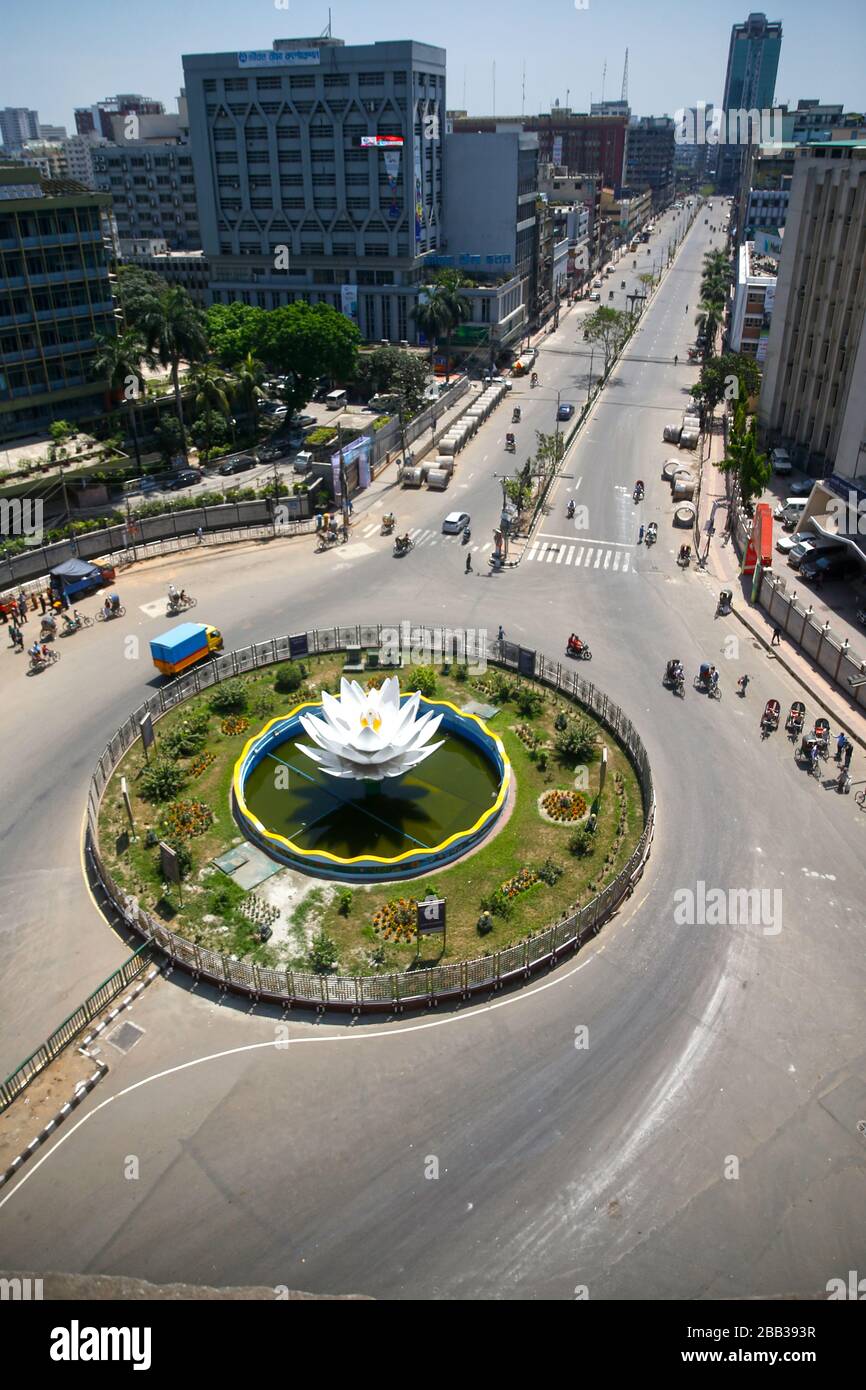 Desert look situation in the Capital City Dhaka as government call a ten days general holiday from March 26 to April 4 due to Covid-19 outbreak in the Stock Photo