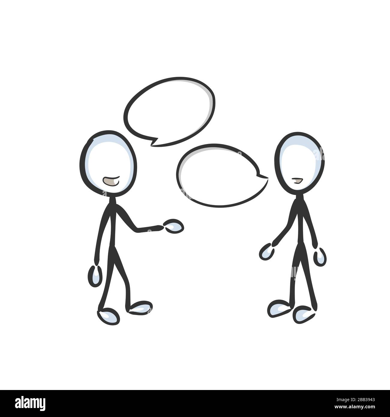 Speech bubble, speech cloud. Friendly chat. Conversation dialogue. People  talking. Hand drawn. Stickman cartoon. Doodle sketch, Vector graphic Stock  Vector Image & Art - Alamy