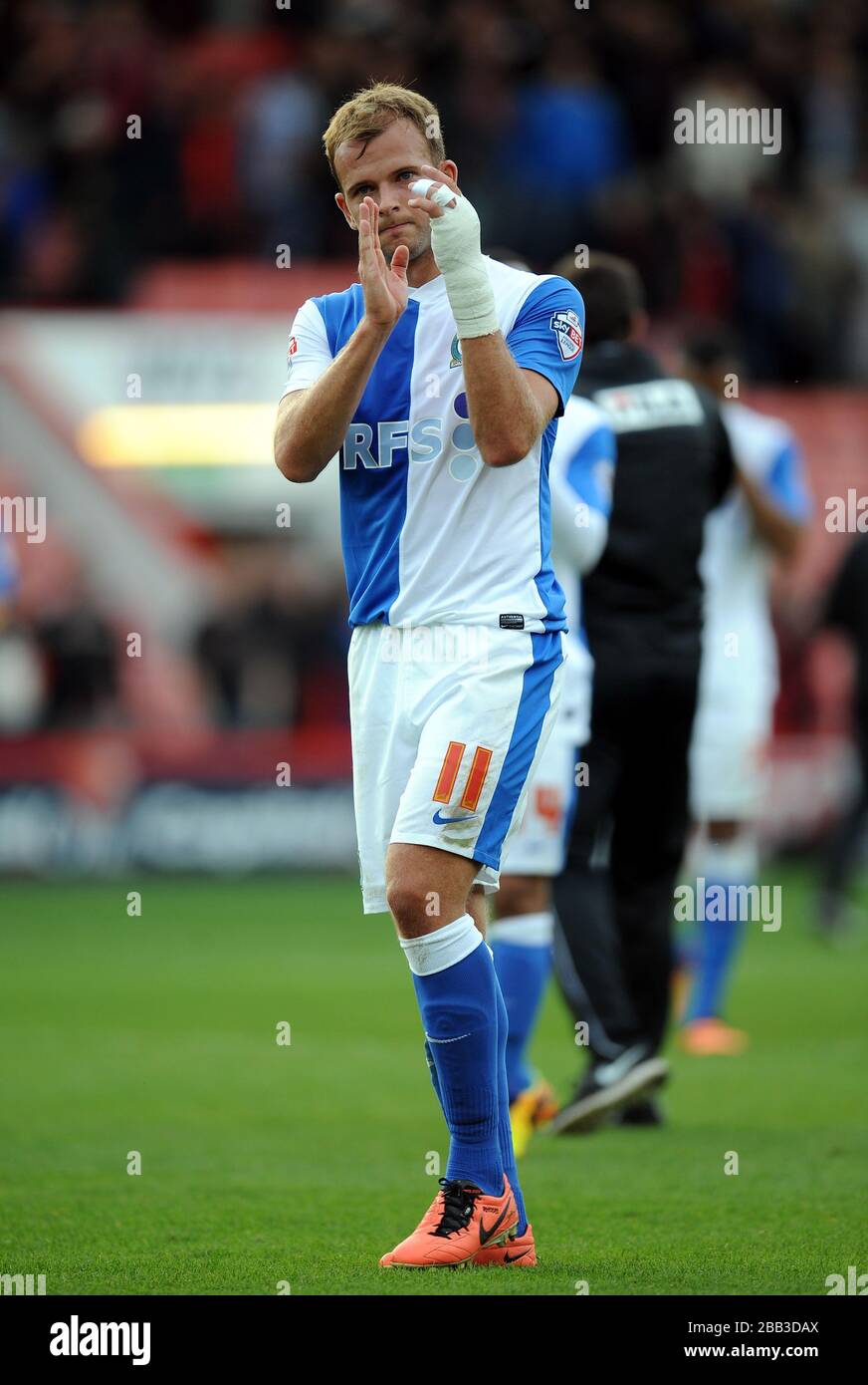Blackburn Rovers' Jordan Rhodes applauds the away fans after the Sky ...