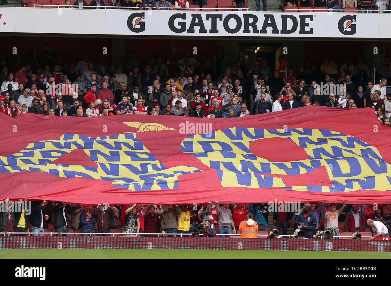 General view of a banner in the Emirates Stadium Stock Photo - Alamy