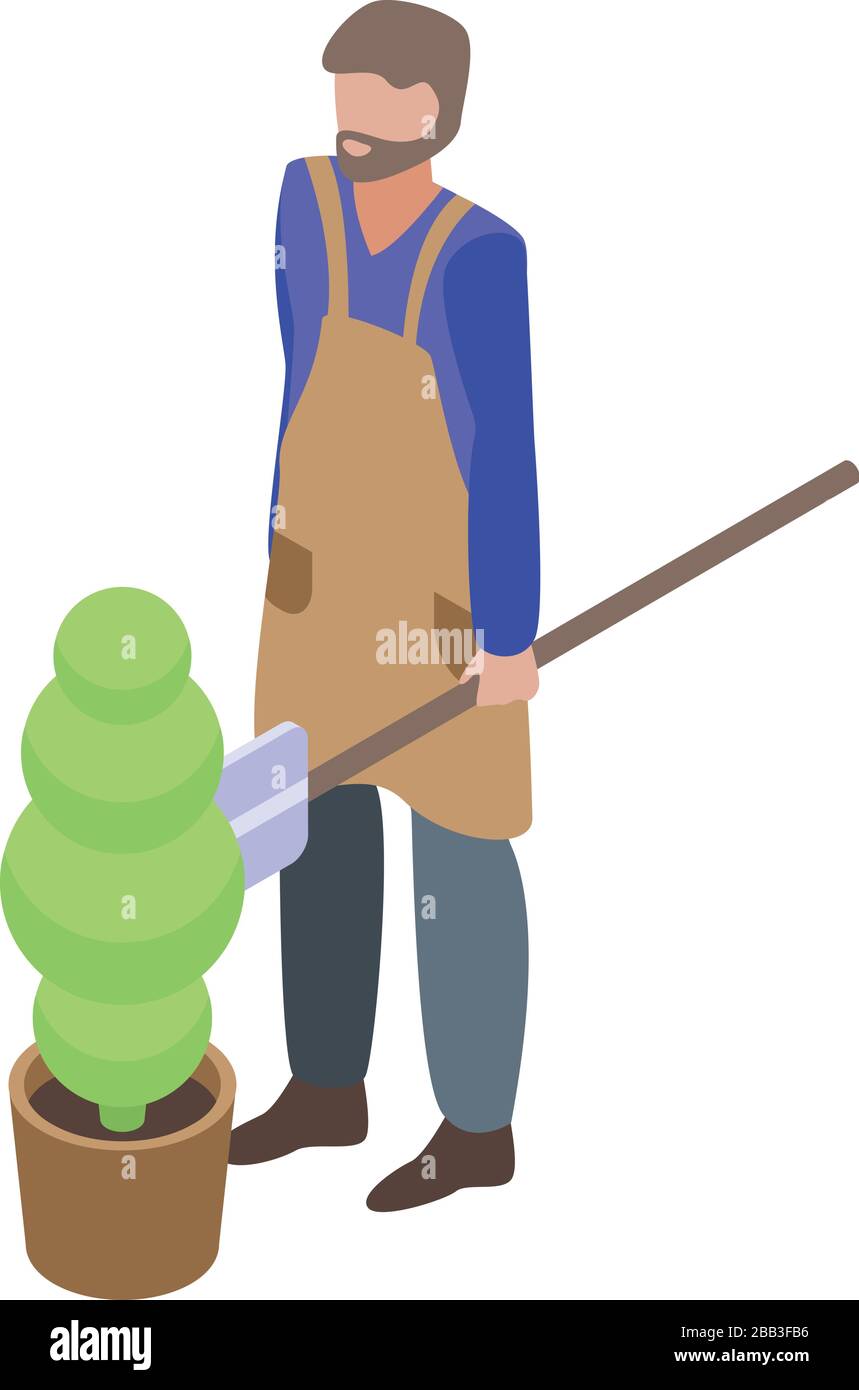 Gardener icon, isometric style Stock Vector