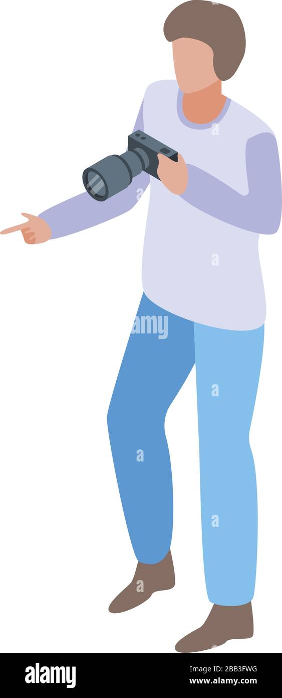 Artisan photographer icon, isometric style Stock Vector