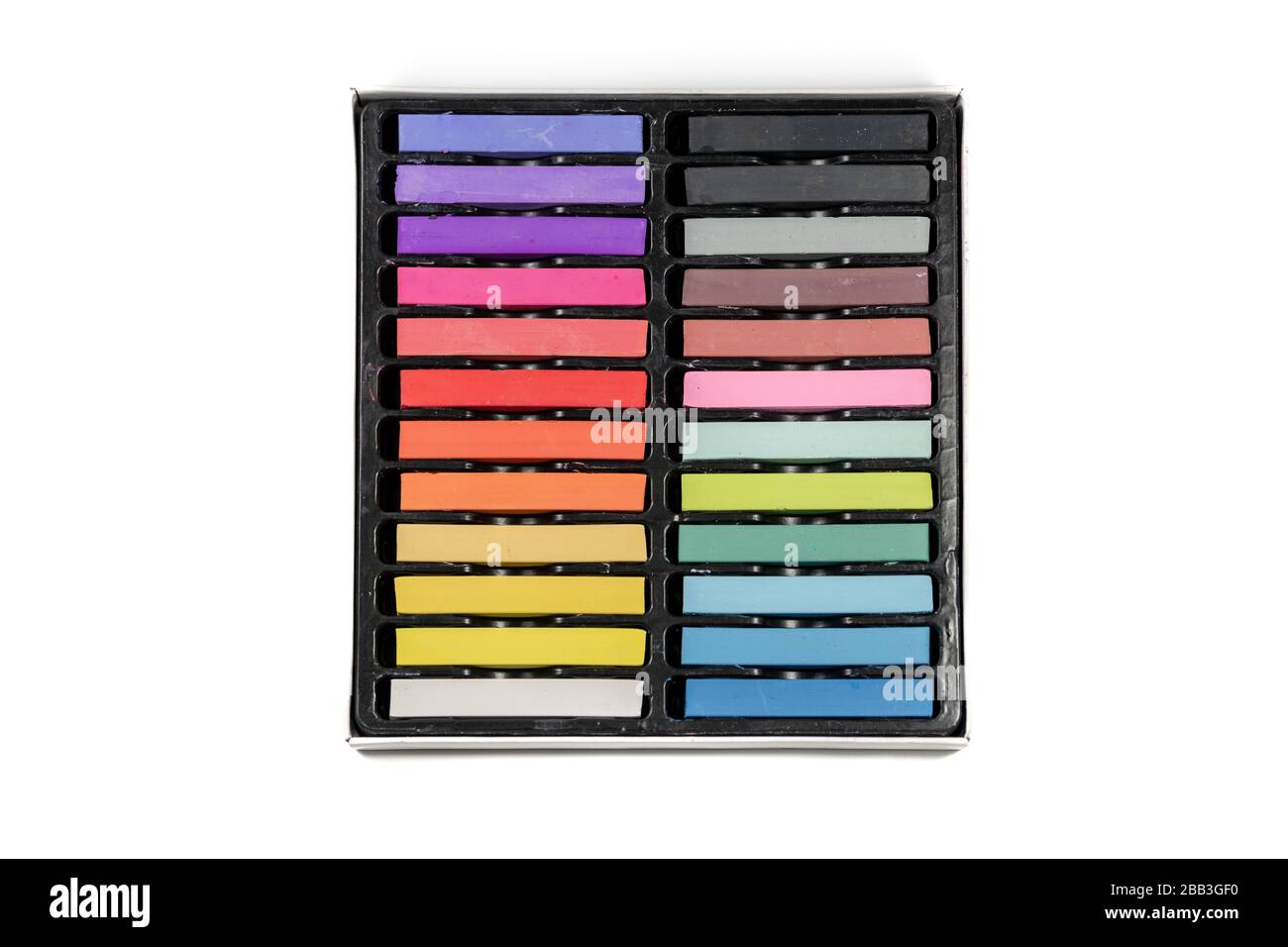 multicolored pastels on white background Stock Photo