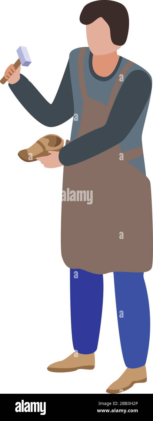 Shoe repair man icon, isometric style Stock Vector Image & Art - Alamy