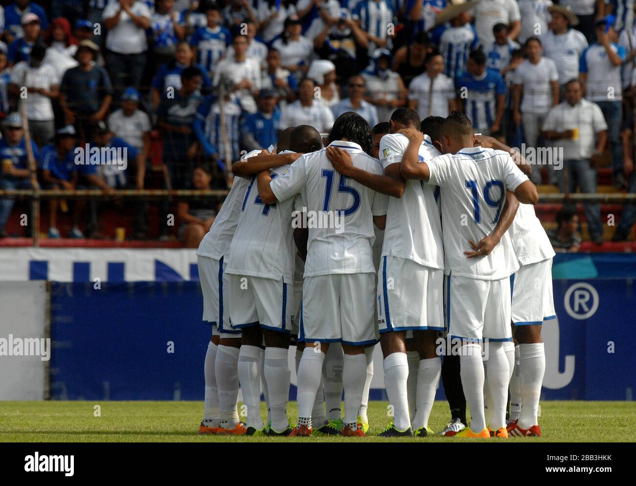 Honduras Team gather for a huddle Stock Photo