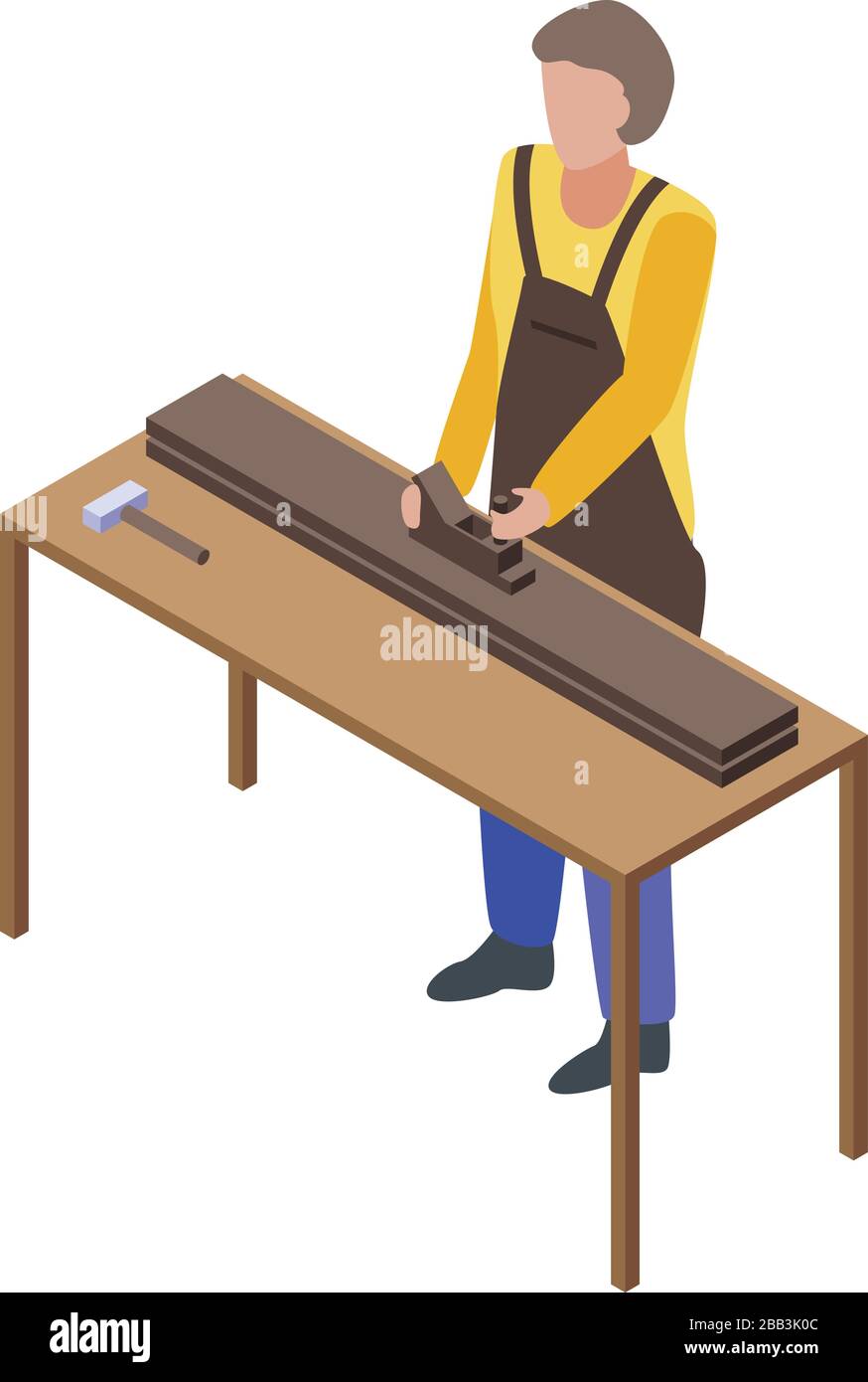 Home carpenter icon, isometric style Stock Vector