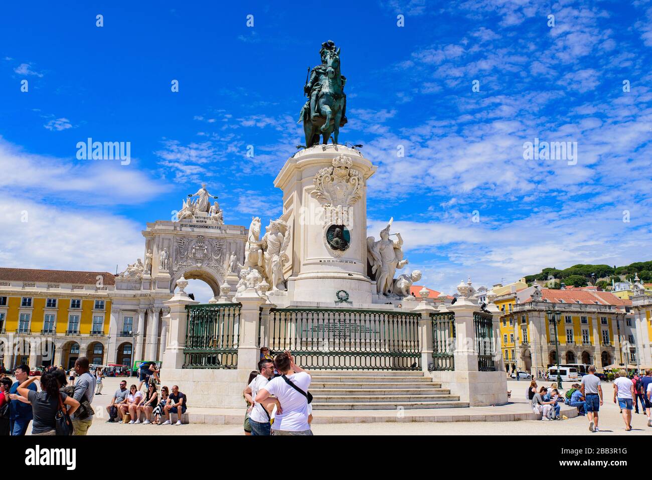 Statue of King José I on the Praça do Comércio (Commerce Square) in Lisbon, Portugal Stock Photo