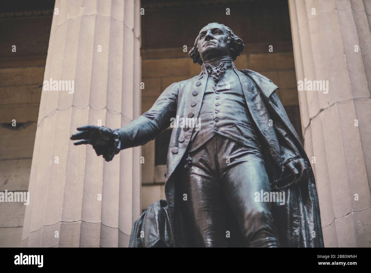 Statue of George Washington Near The New York Stock Exchange Stock ...