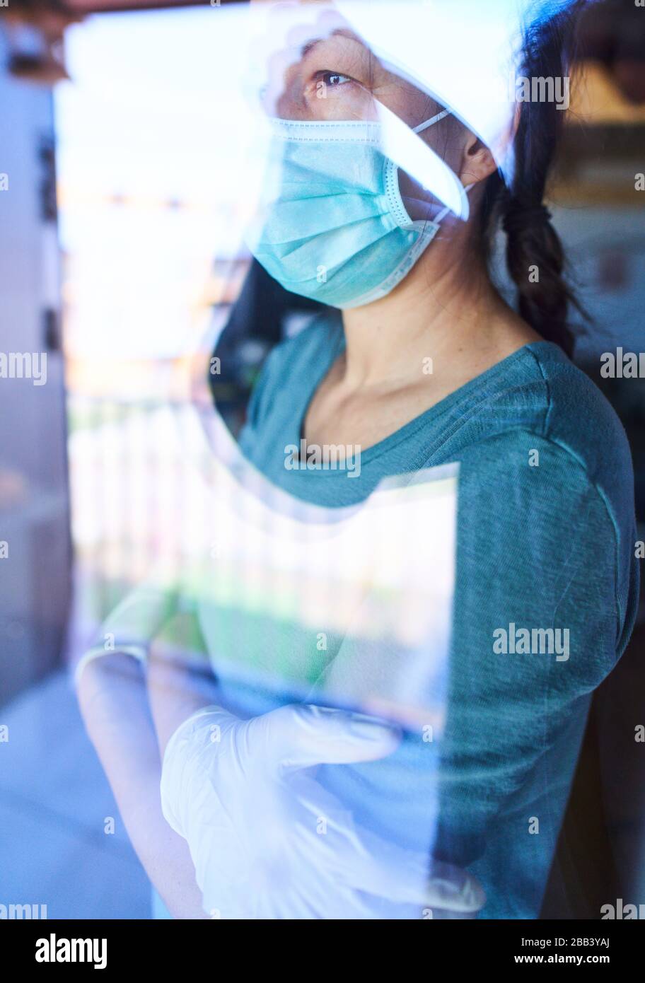 Pfaffenhofen, Germany, March 30, 2020. Caregiver and nurses are bad paid in the health system despite they work hard the Corona virus disease (COVID-19) on March 30, 2020 in Pfaffenhofen, Germany  MODEL RELEASED © Peter Schatz / Alamy Live News Stock Photo