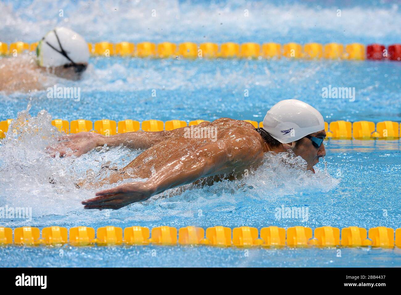 USA's Michael Phelps competes in the Men's 200m Butterfly Heats at the