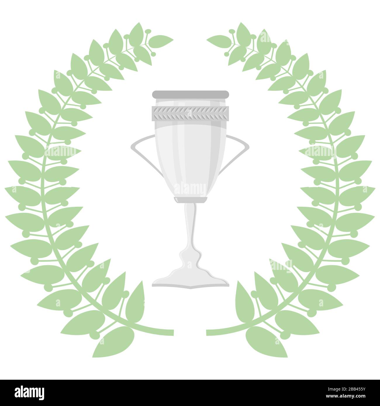 Green Leaves. Circle Wreath. Award Icon. Placement in a Sporting