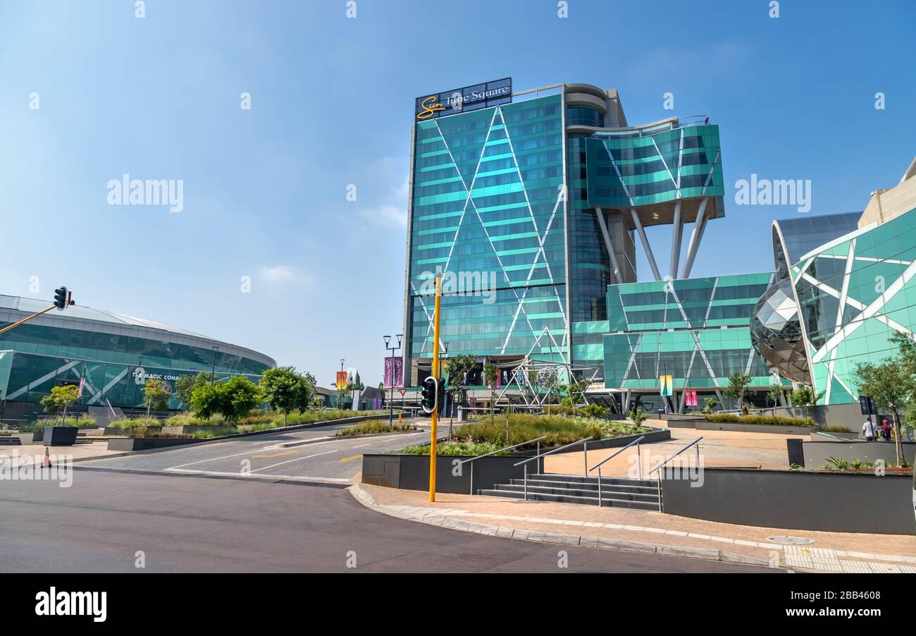 Pretoria, South Africa, 29th January - 2020: Front entrance of modern hotel and conference venue. Stock Photo