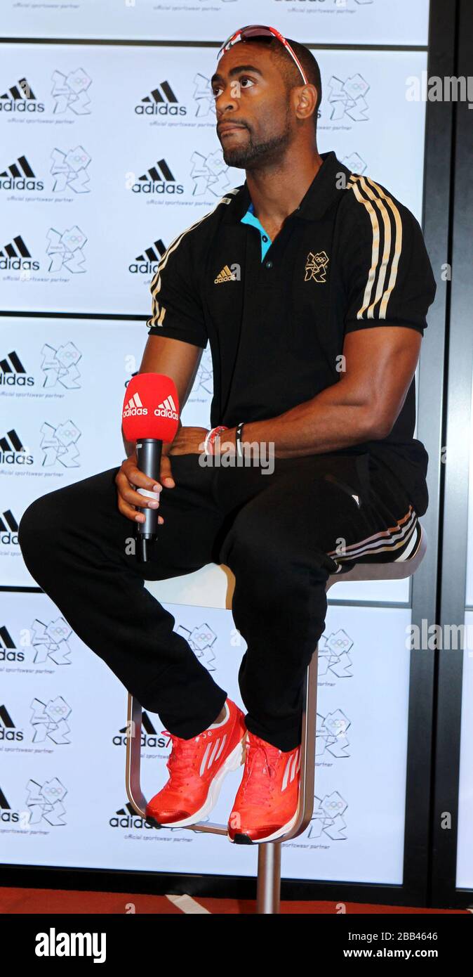 American sprinter Tyson Gay at a press conference at the Adidas store in Westfield  Stratford City, London Stock Photo - Alamy