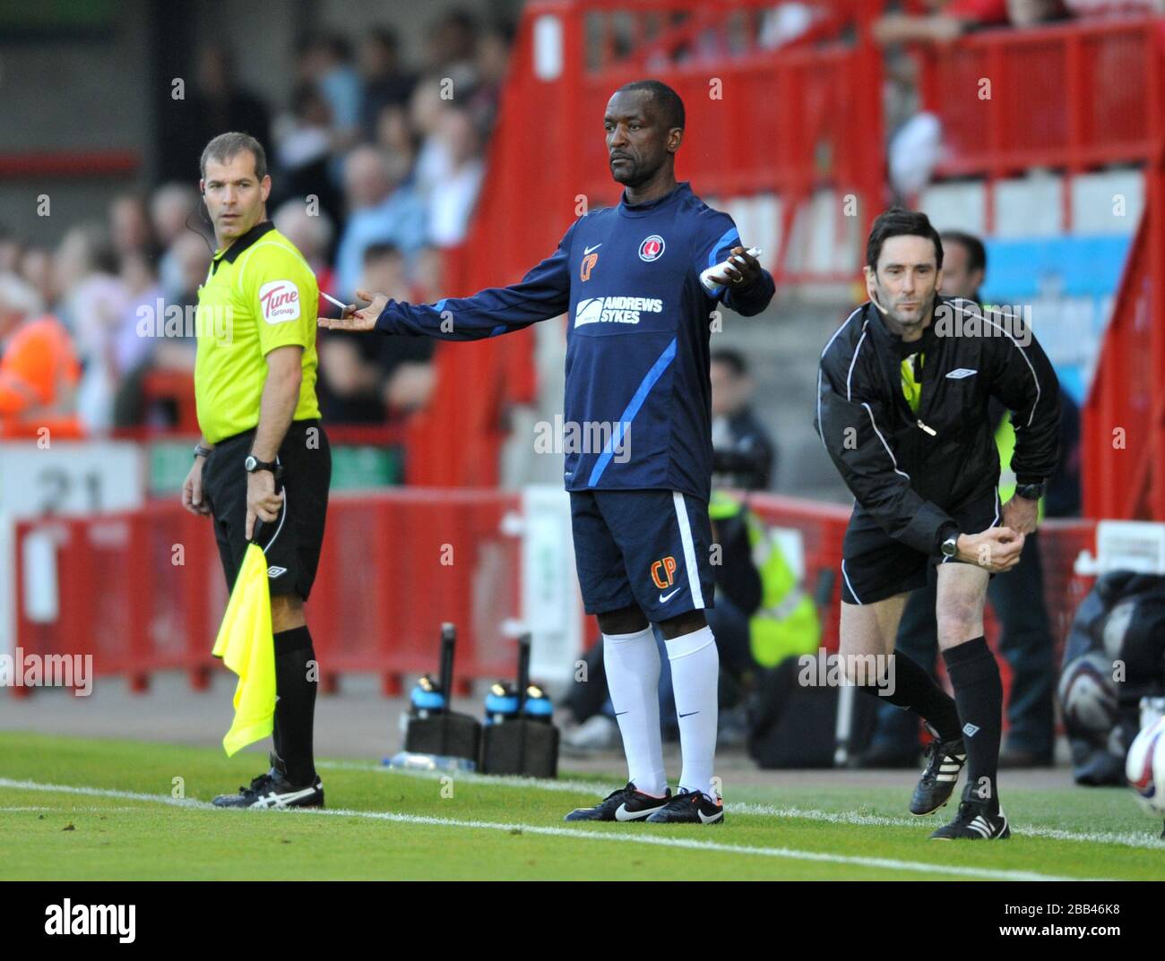 Chris Powell, Charlton Athletic's manager during the friendly match at the Broadfield Stadium, Crawley. Stock Photo