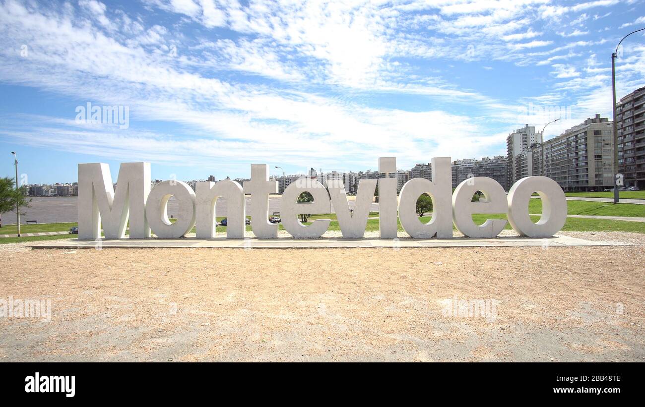 Montevideo Sign In Montevideo Stock Photo