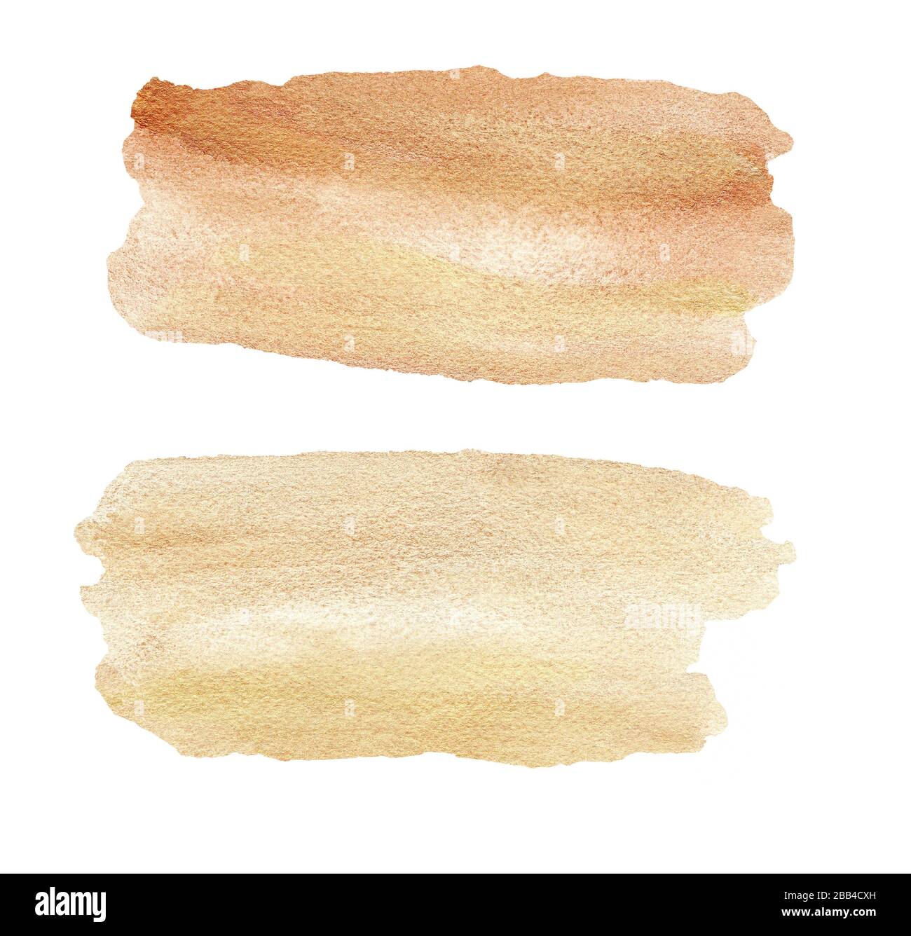 Watercolor brushstroke brown paint patch. Abstract hand drawn