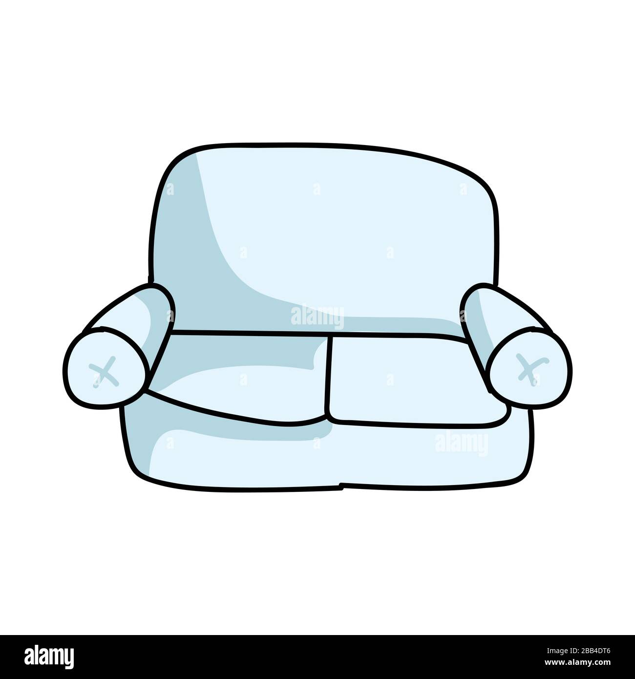Cute cartoon lounge couch for household furniture vector clipart. Home  decor living room seat sofa for life comfort illustration. Stylized hand  drawn Stock Vector Image & Art - Alamy