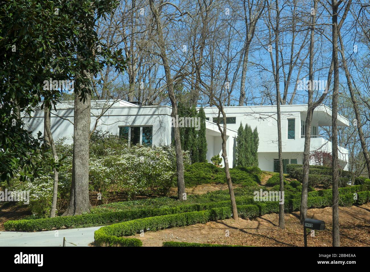 A large modern home in a suburban section of Atlanta, Georgia, United States Stock Photo