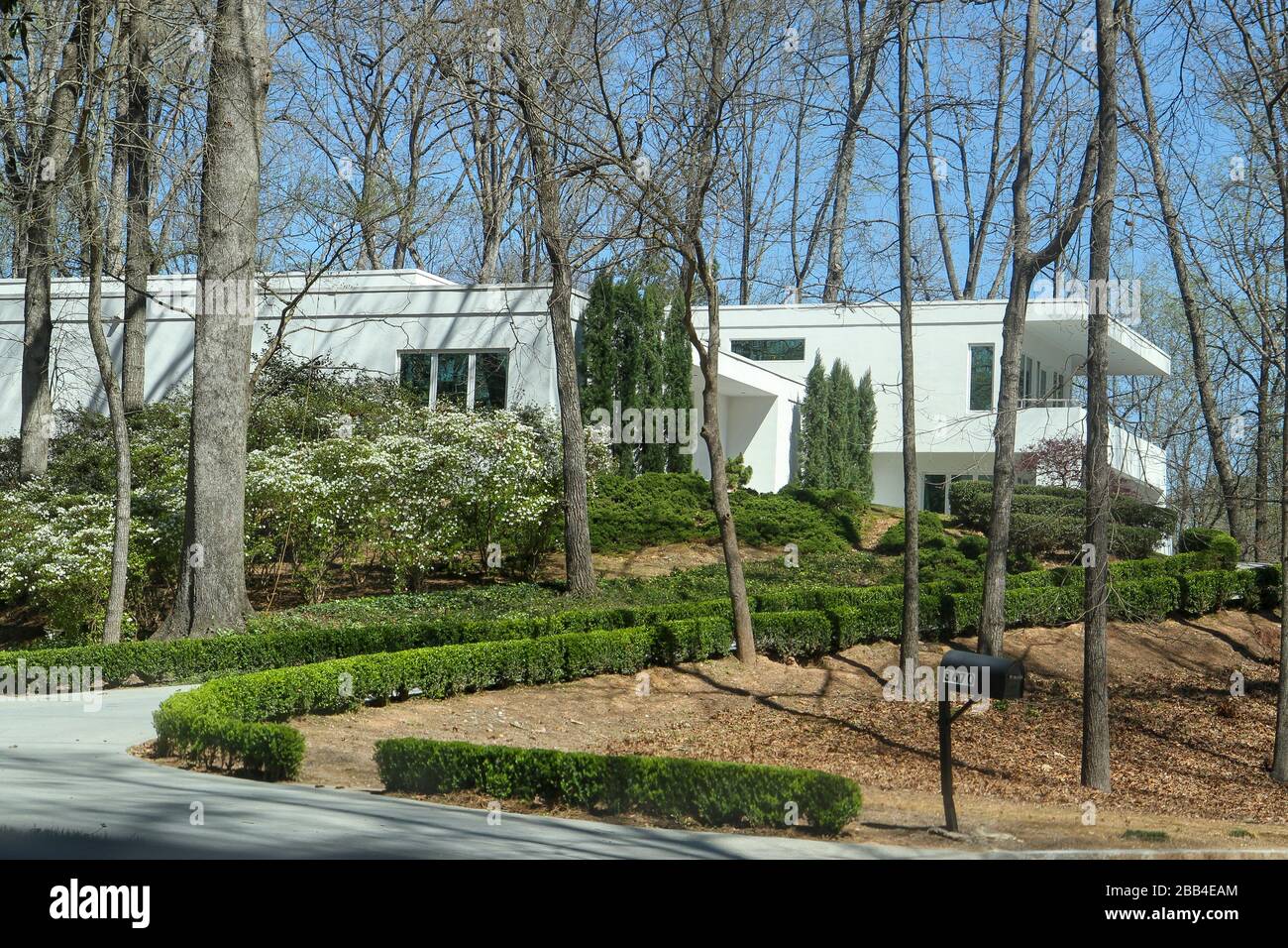 A large modern home in a suburban section of Atlanta, Georgia, United States Stock Photo