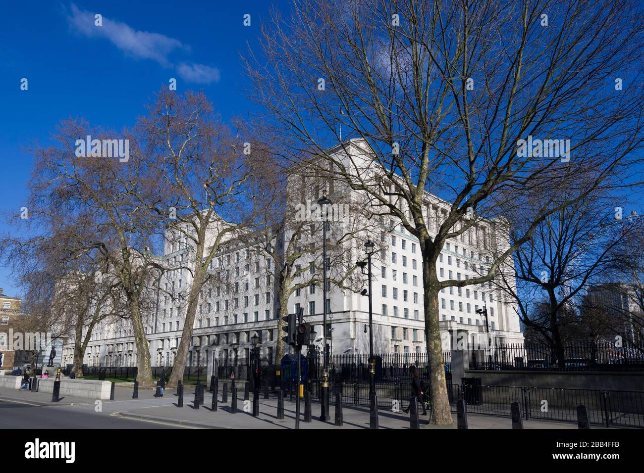 The British Ministry of Defence, main building, Whitehall, Westminster, London, UK.  The building was designed by the architect Vincent Harris. Stock Photo