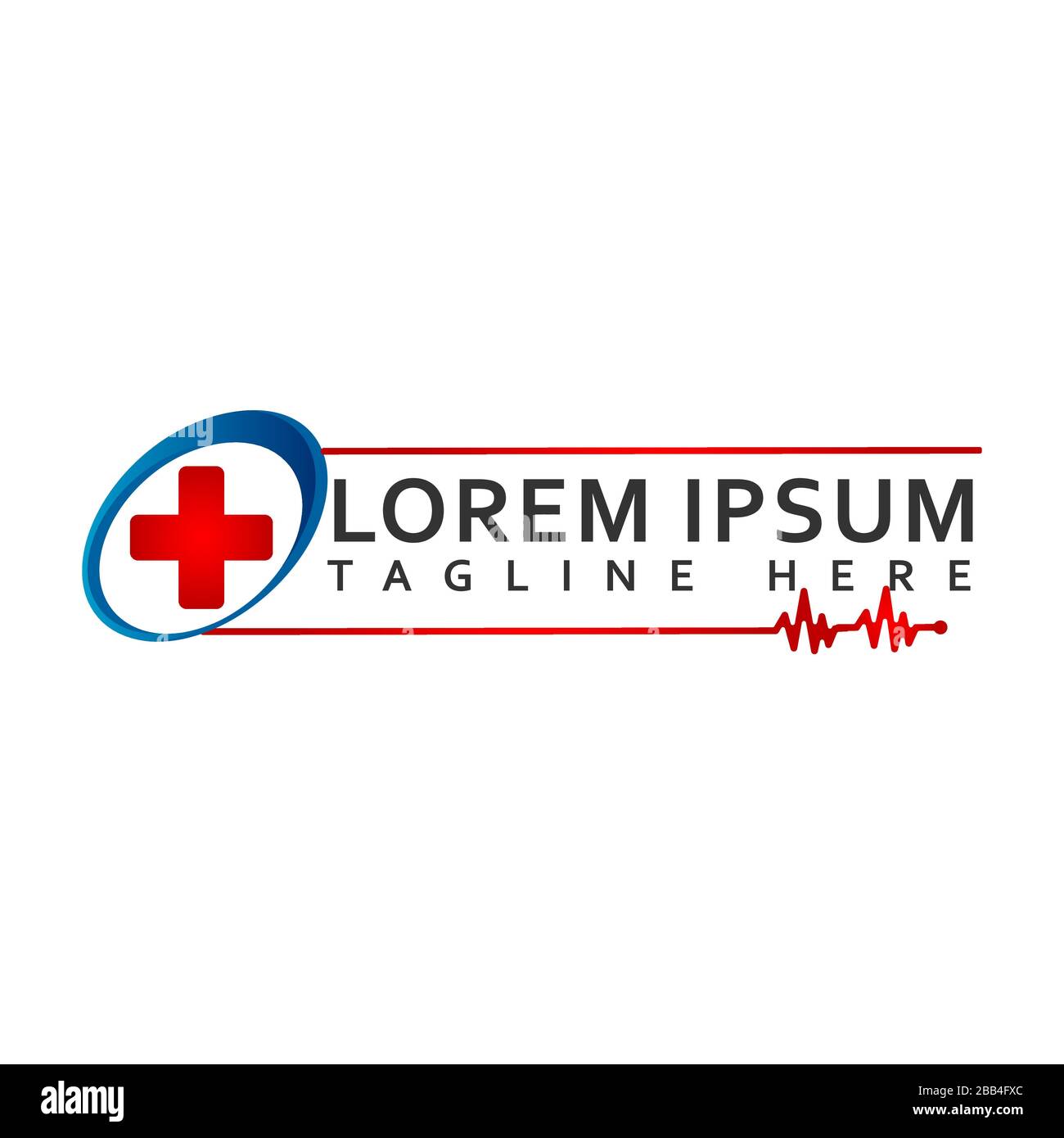 blue red Healthcare medical logo vector icon for Ambulance Hospital Pharmacy symbol isolated Stock Vector