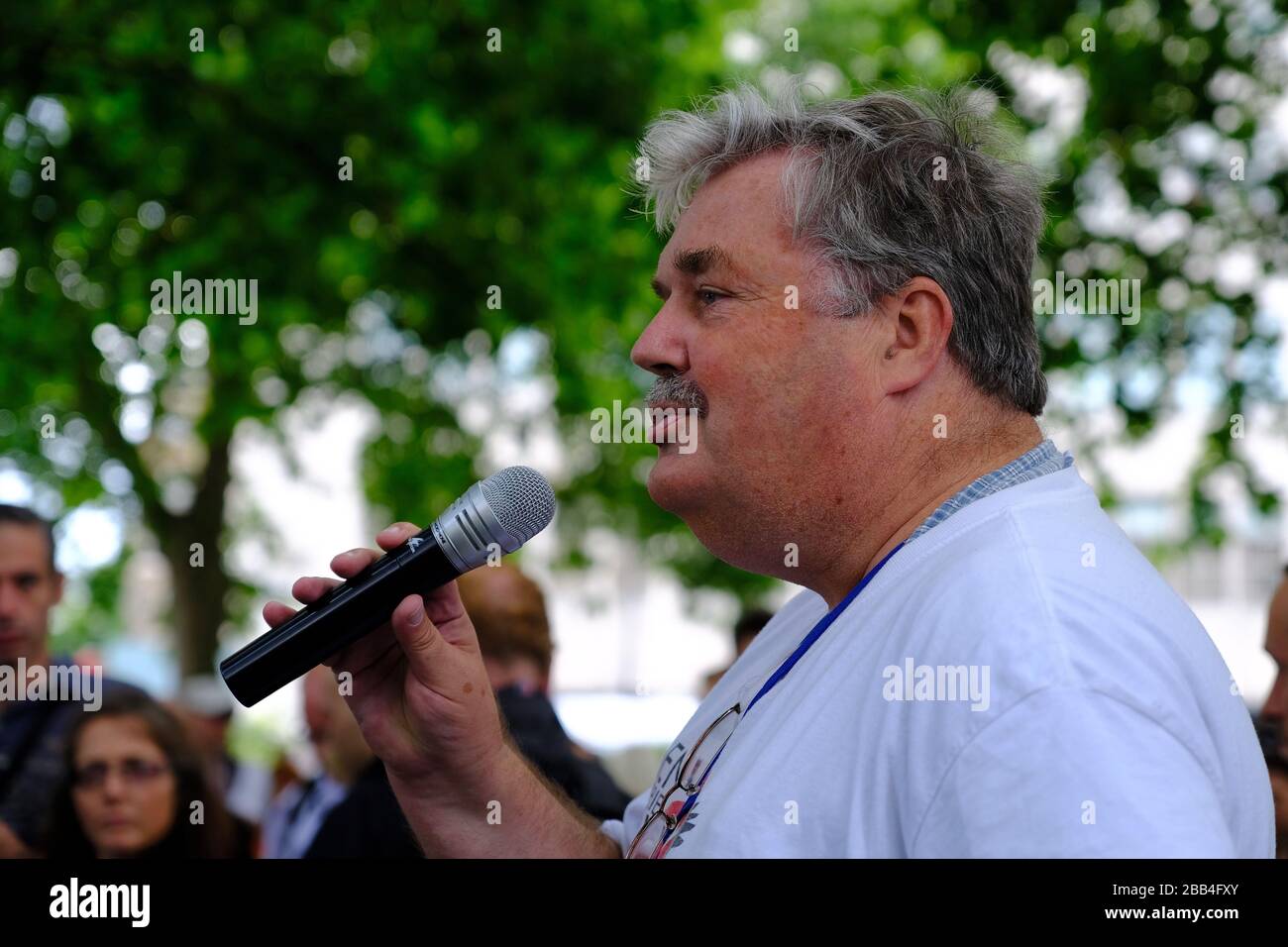 Mark Avery speaking at Wildlife March London 12th August 2017 Stock Photo