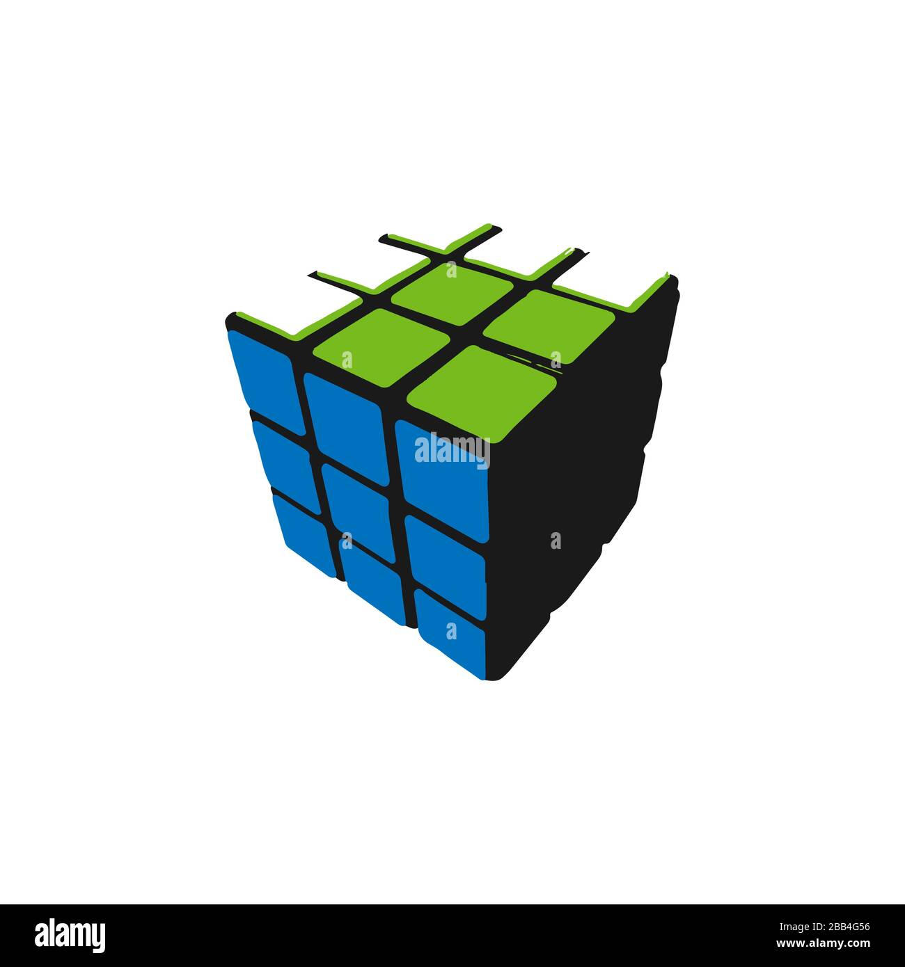 stylish colorful square box rubik cubes logo design vector on a white