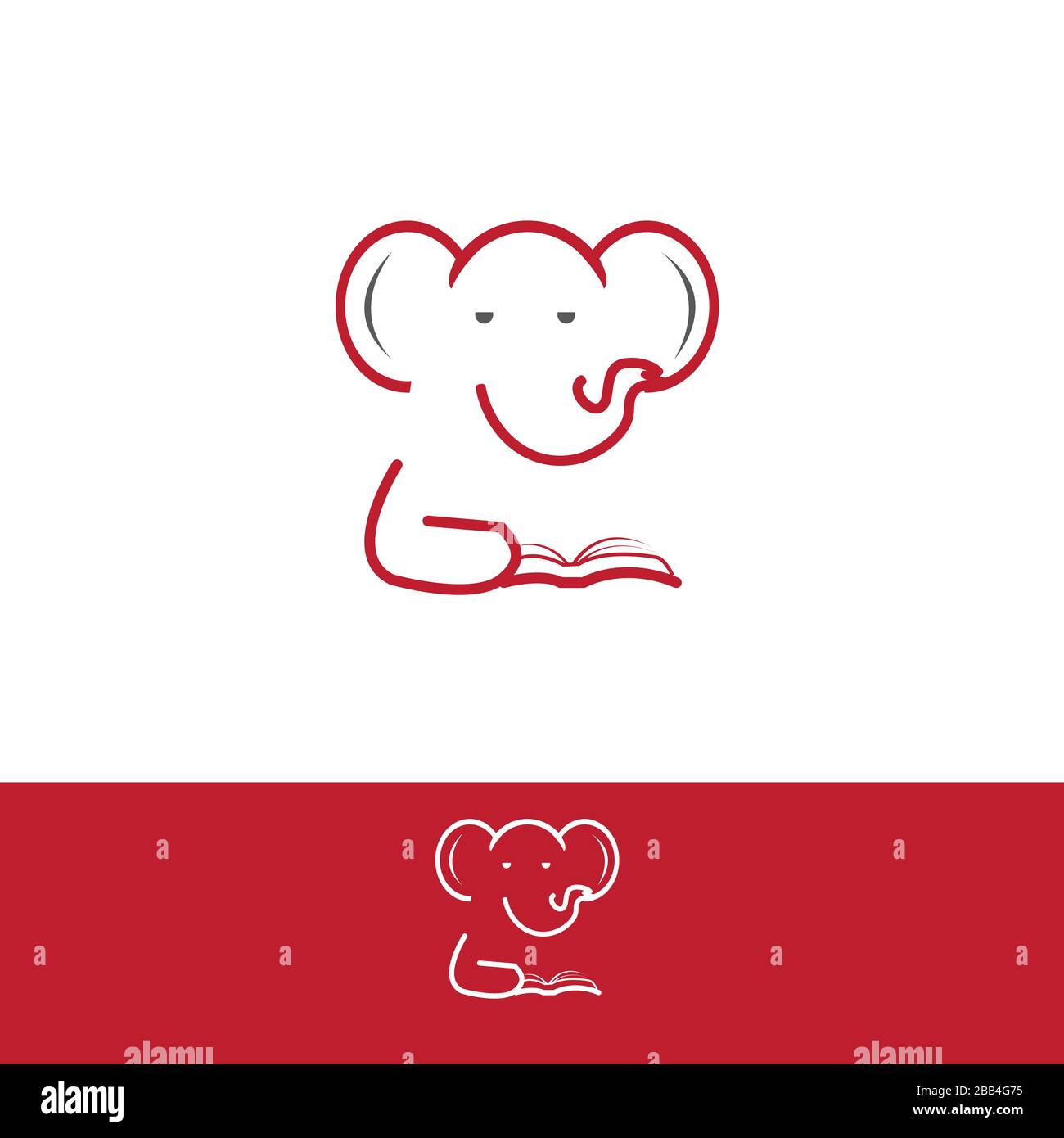 head of friendly funny Elephant Logo Design vector element illustration Stock Vector
