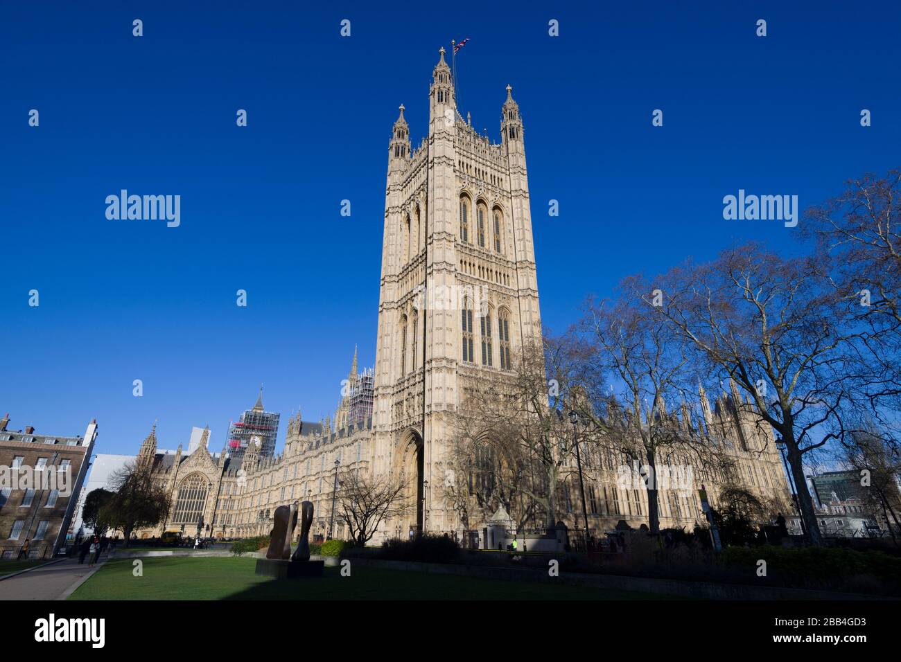 A Union Jack flag flying from, The Victoria Tower, The Palace of