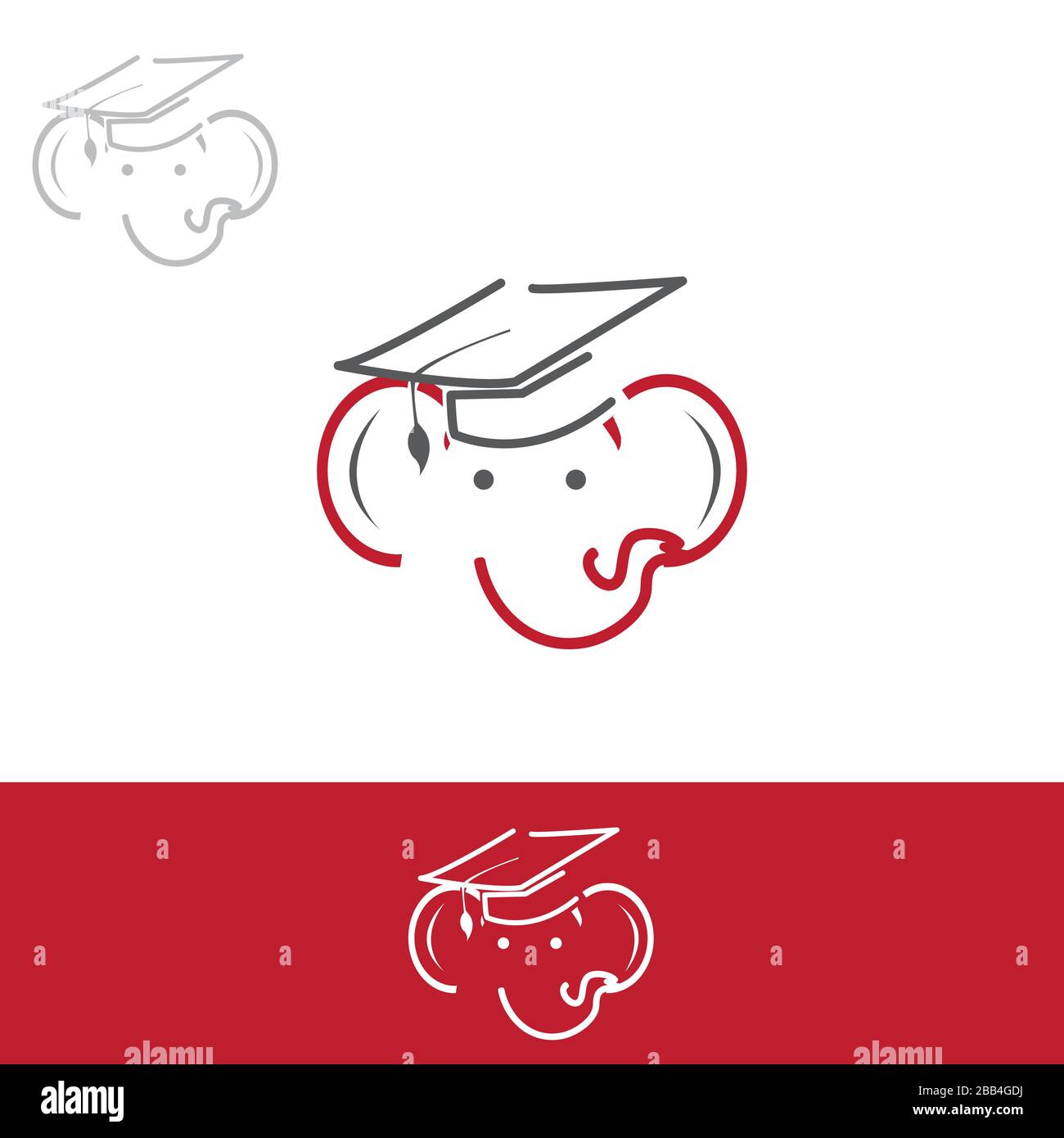 head of friendly funny Elephant Logo Design vector element illustration Stock Vector