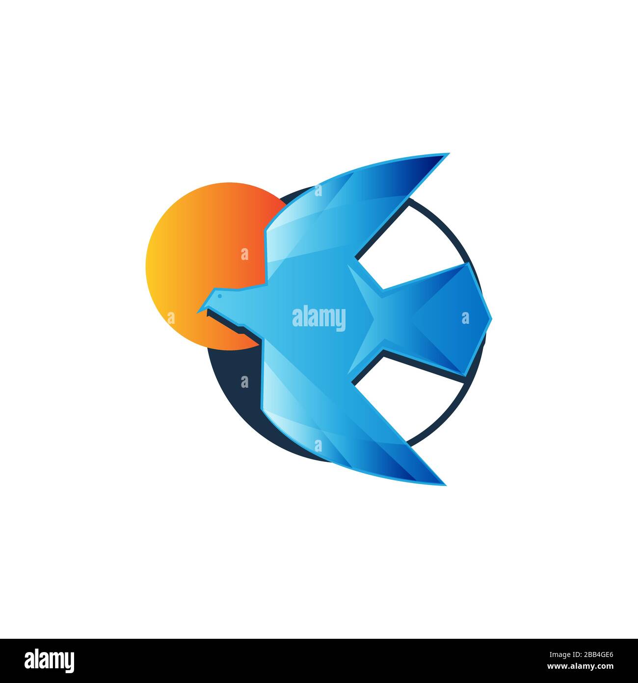 simple blue creative flying dove logo design vector template Stock Vector