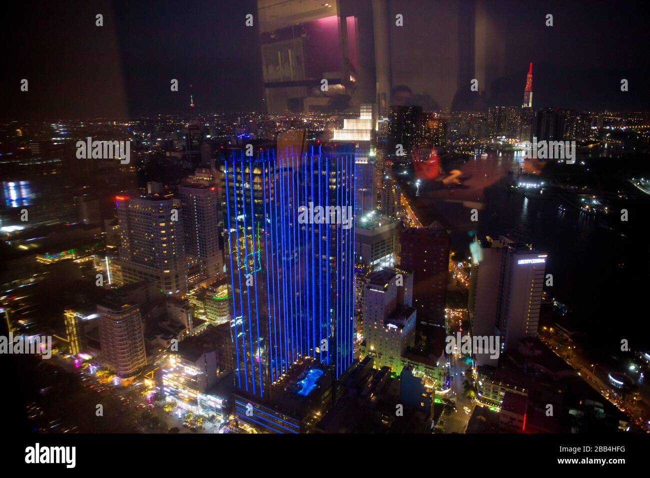 Nighttime view from the Bitexco Tower in Ho Chi Minh City Stock Photo