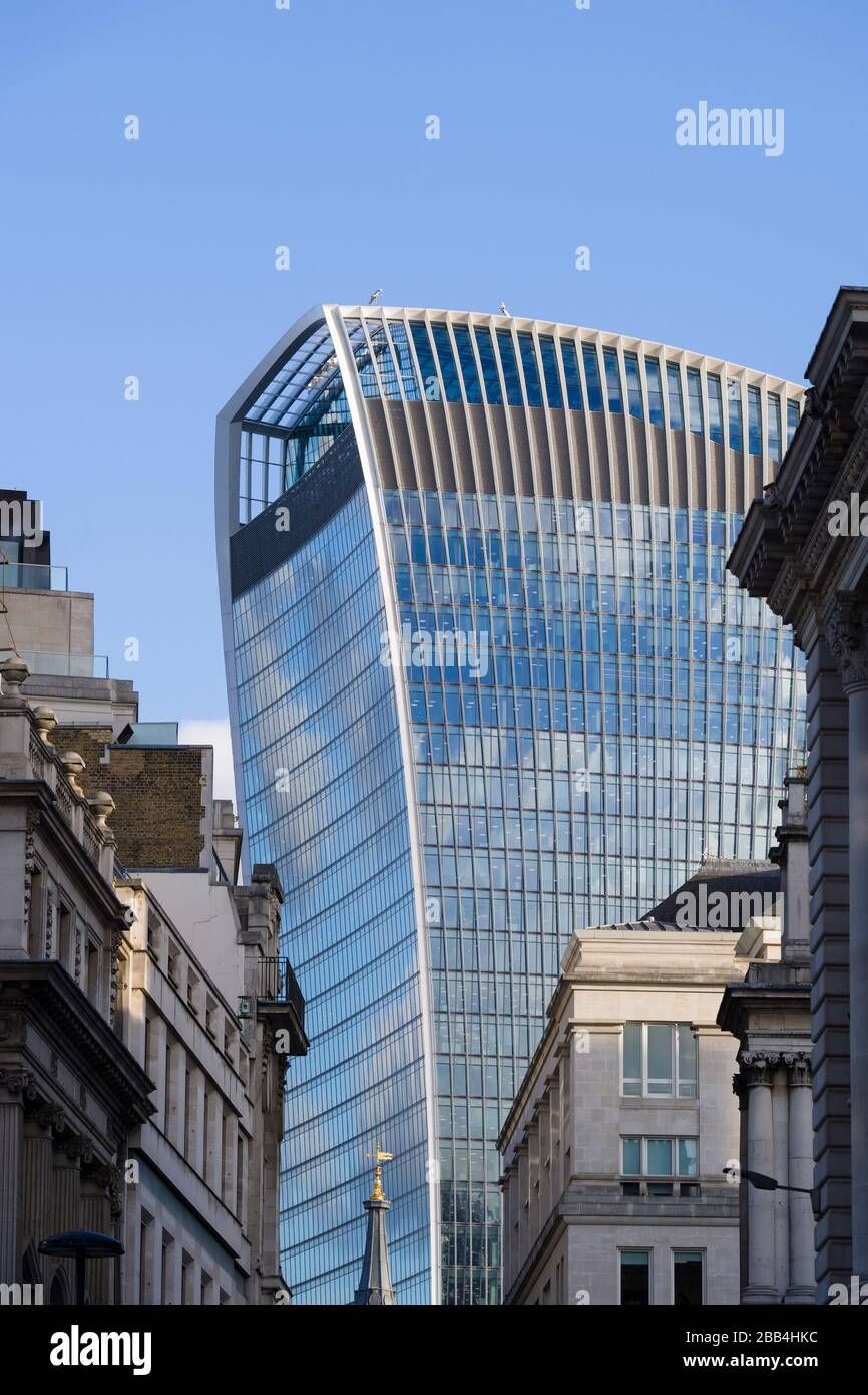 View of 20 Fenchurch building also known as Walkie Talkie building, London, UK. Stock Photo