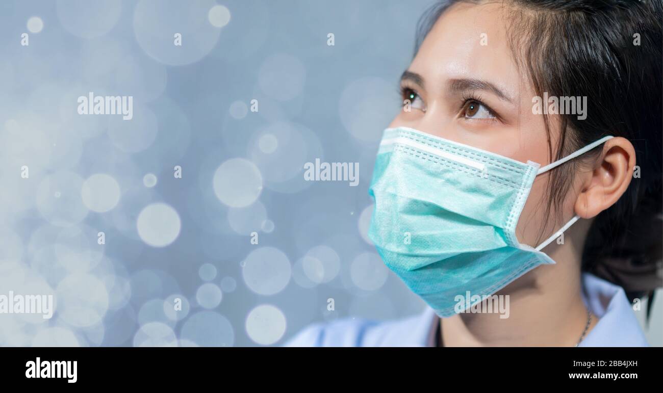 Nurses wear masks to protect against coronavirus covid19 Stock Photo