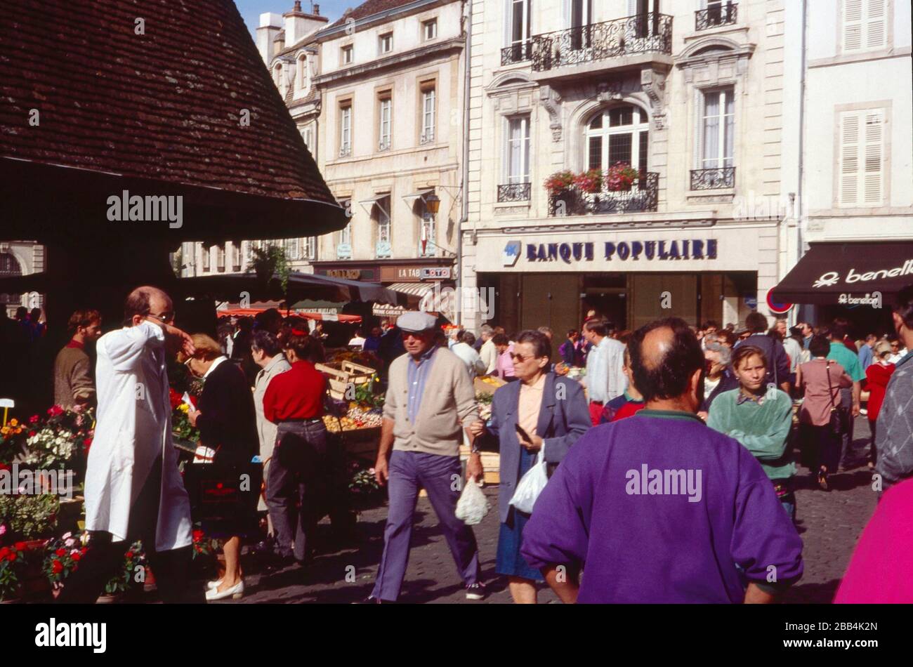 market day in Beaune France in 1989 Stock Photo - Alamy