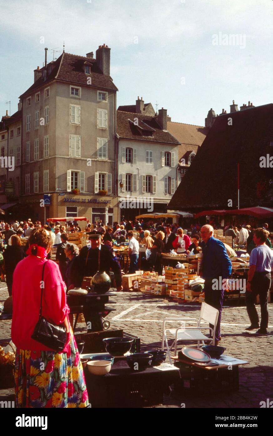 market day in Beaune France in 1989 Stock Photo - Alamy