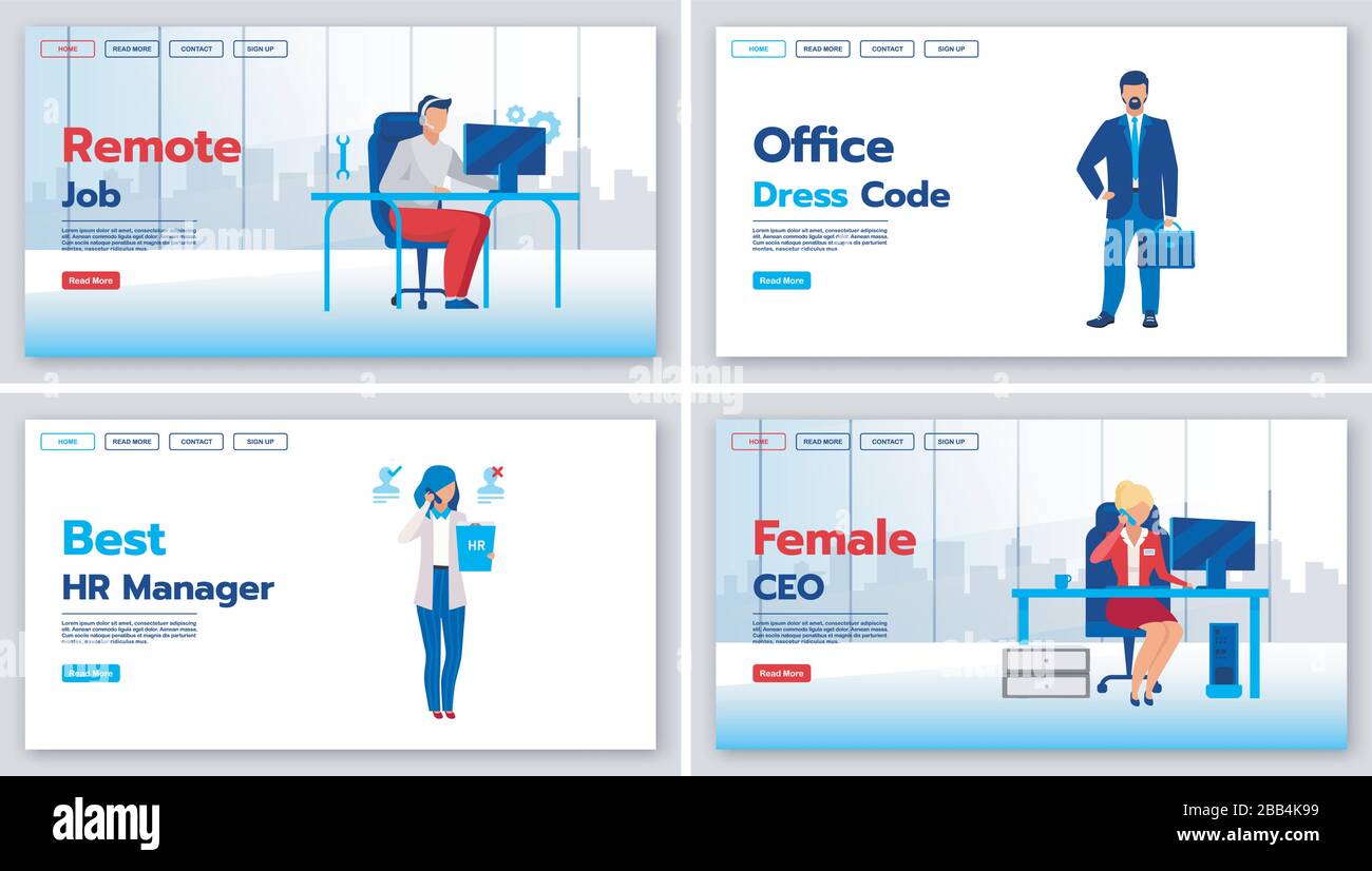 Business landing page vector templates set Stock Vector Image & Art - Alamy