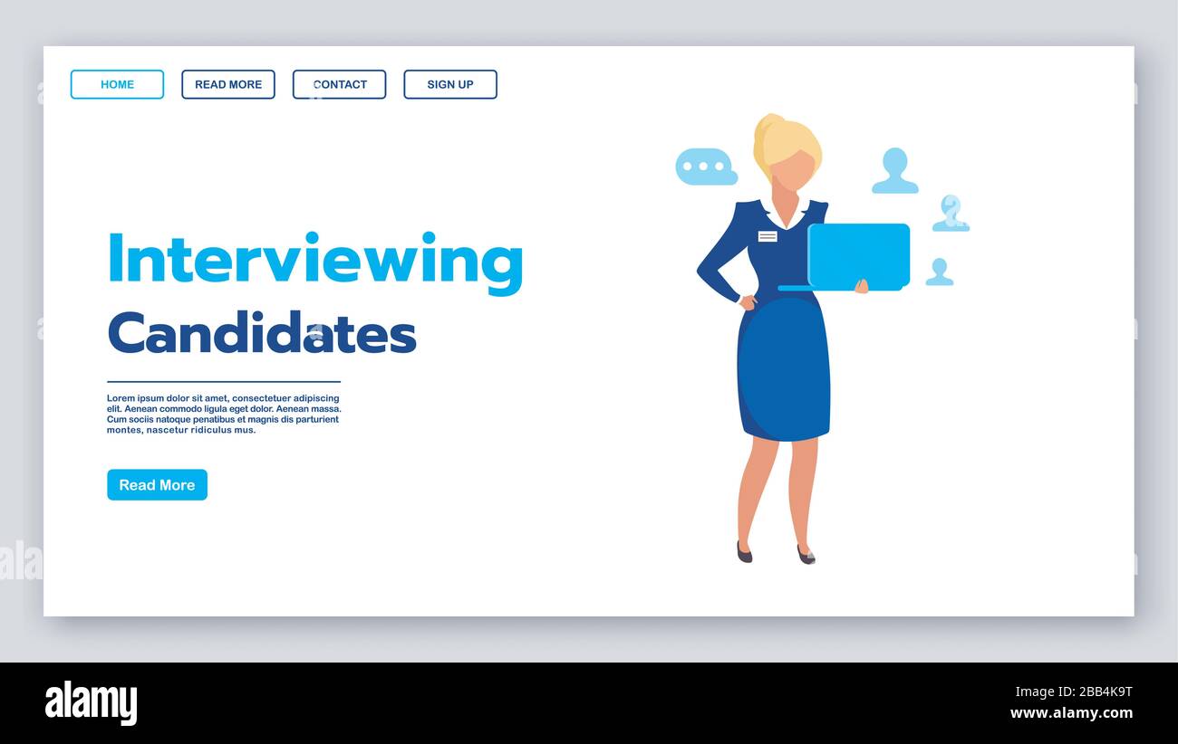 Layout Example For Candidate Landing page template of design agency web ui ux design hi-res stock ...