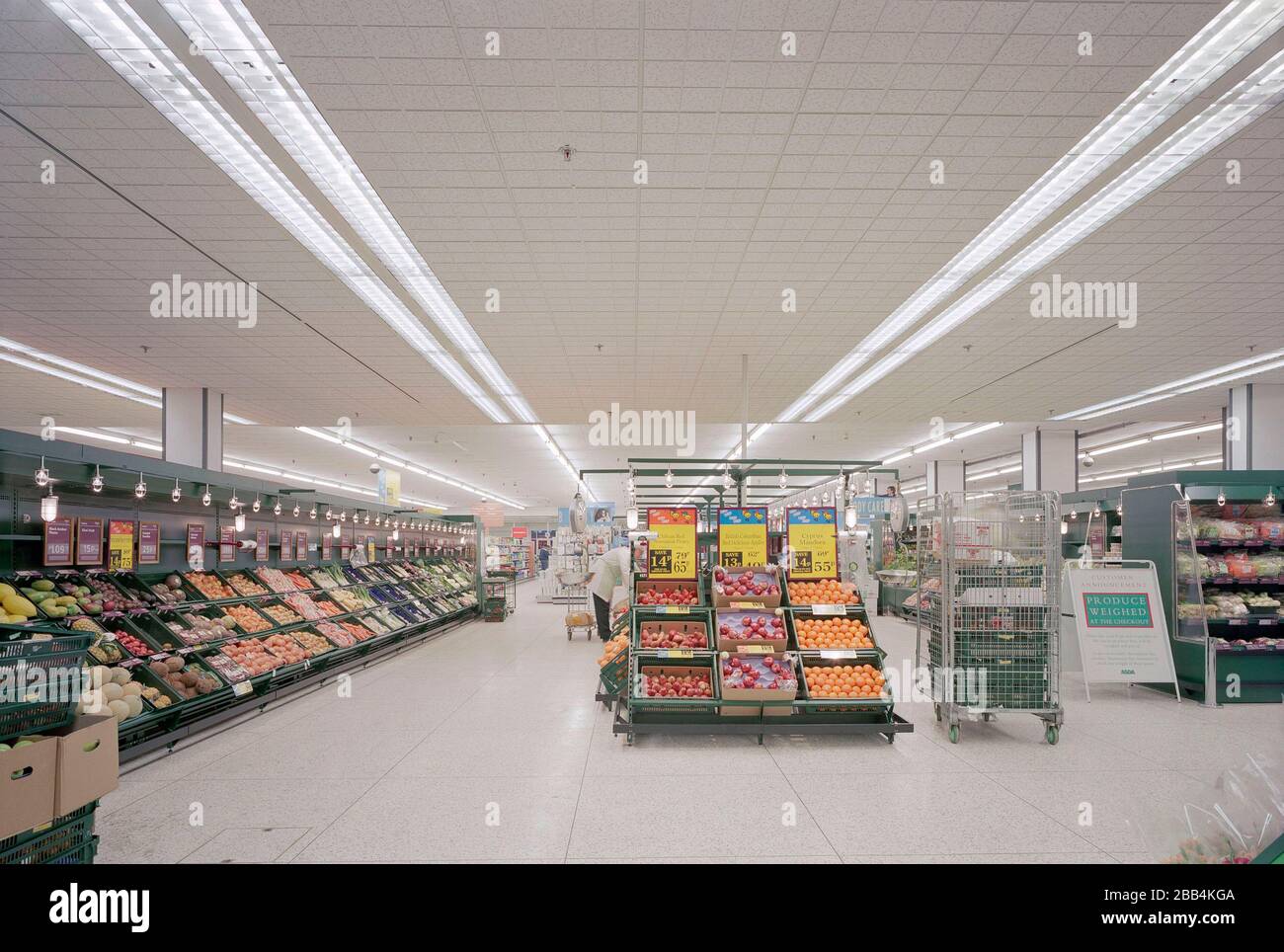 Brand new Asda supermarket in 1992, at Hinckley, West Midlands, England
