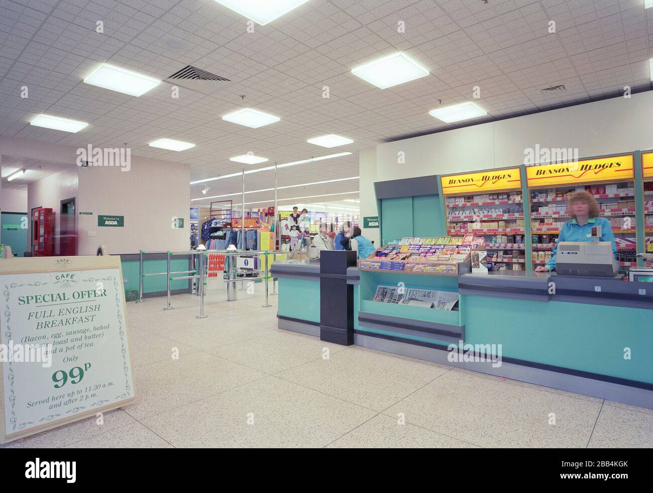 Brand new Asda supermarket in 1992, at Hinckley, West Midlands, England