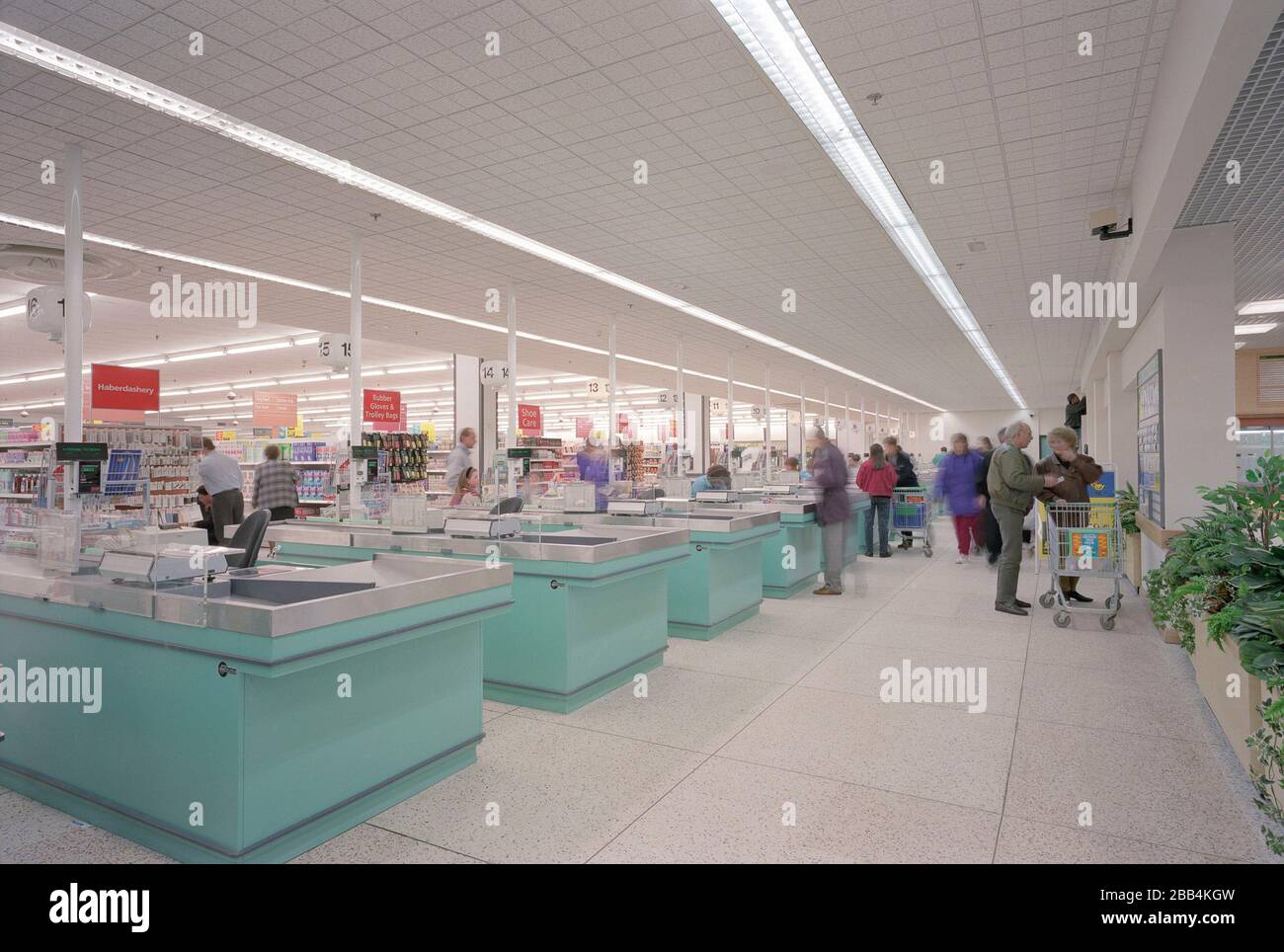 Brand new Asda supermarket in 1992, at Hinckley, West Midlands, England