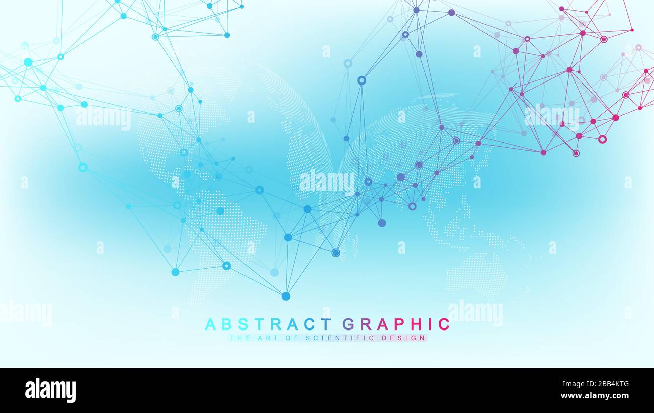 Abstract Background Connection Geometric abstract background with connected line and dots. Network and ...