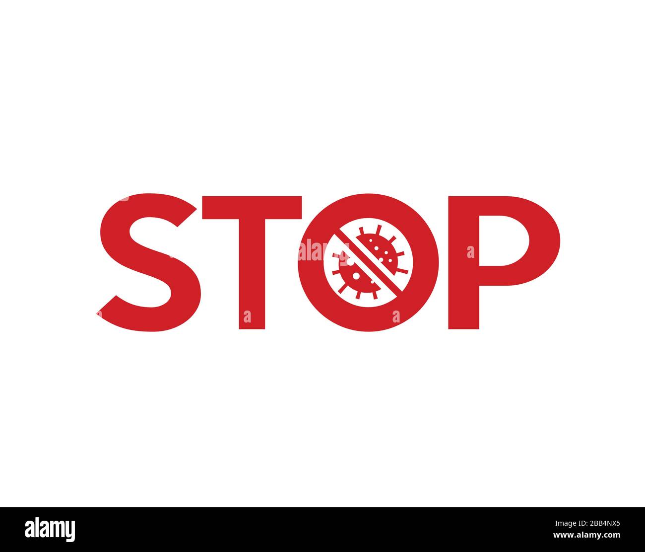 The red standard font bold STOP word on white background Stock Vector ...