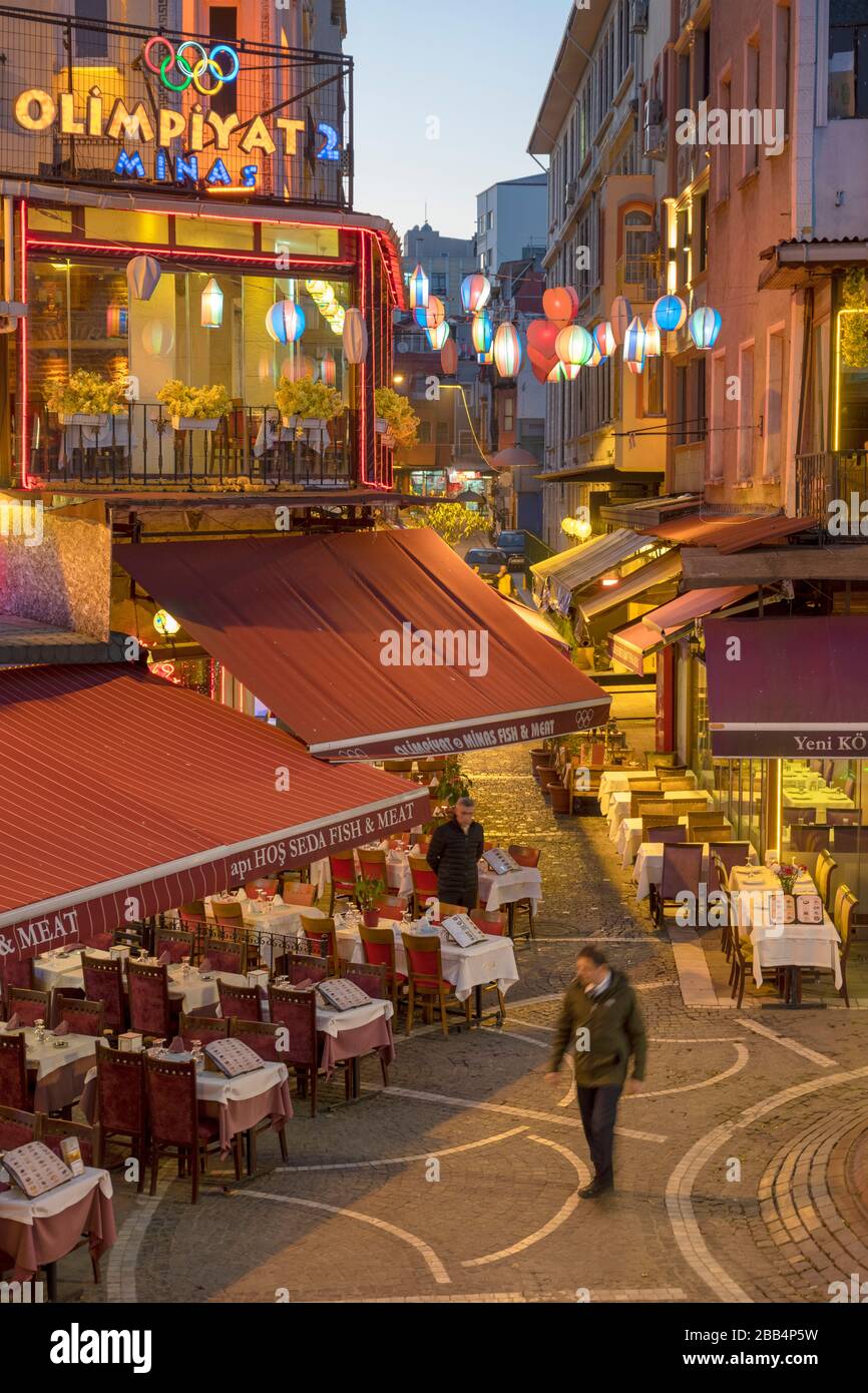Türkei, Istanbul, Kumkapi, Vergnügungsviertel und Fischrestaurants Stock Photo