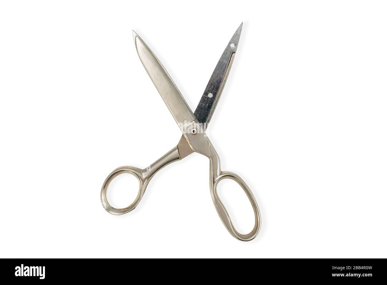 metal sewing scissors on white Stock Photo
