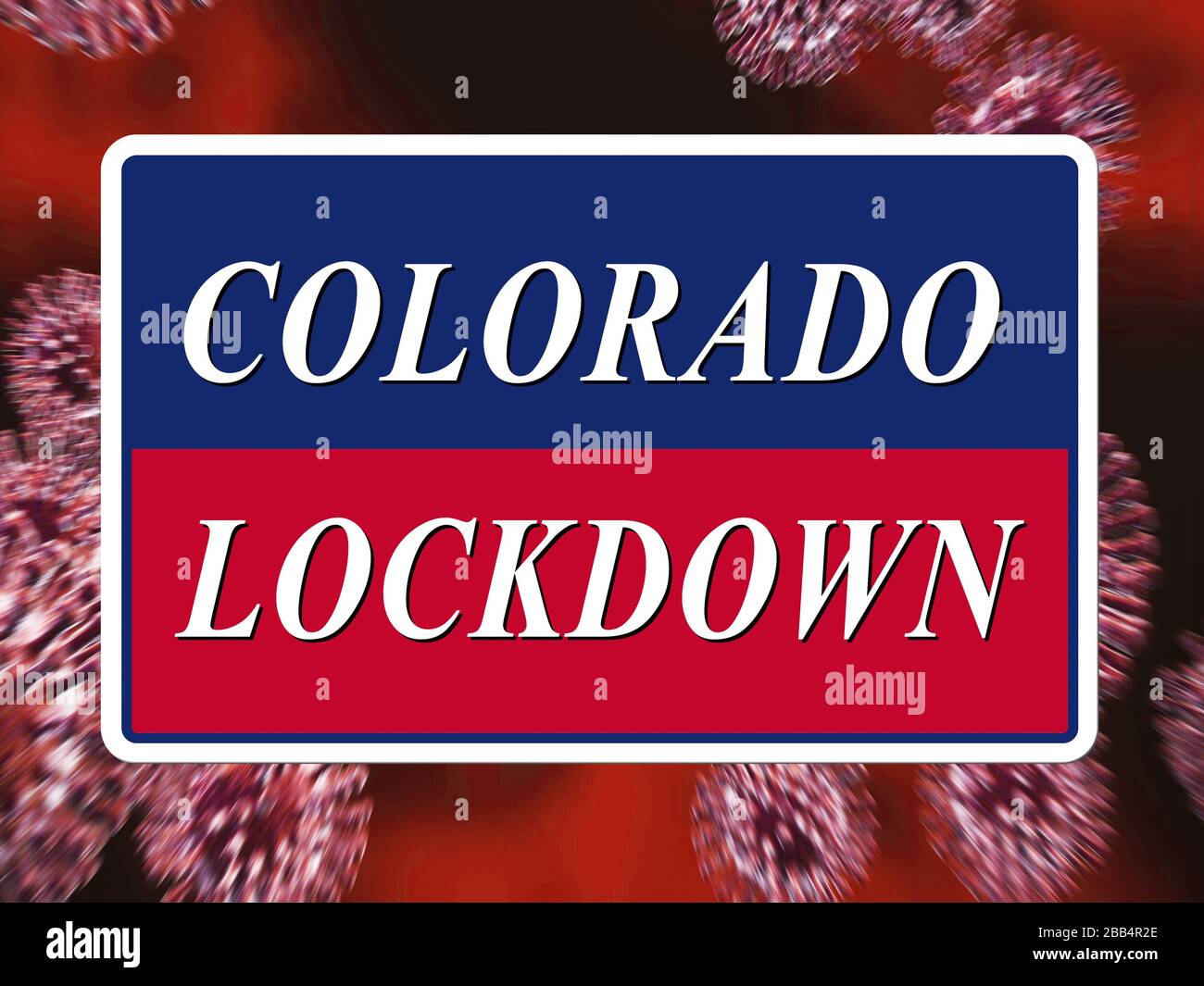 Colorado lockdown means curfew from coronavirus covid19. CO solitary seclusion from covid-19 with stop home restriction - 3d Illustration Stock Photo