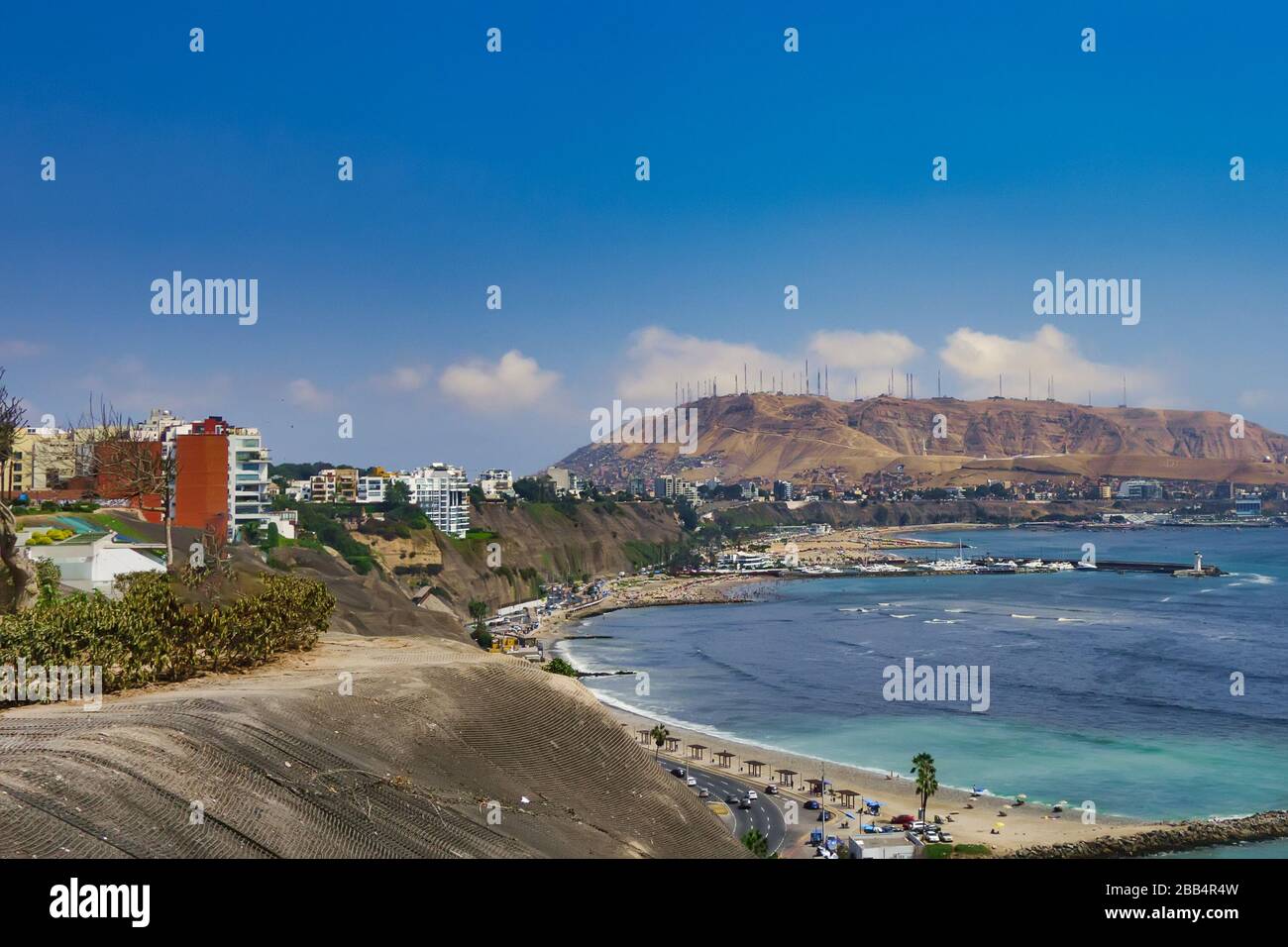 Barranco district in Lima Peru on the ocean coast Stock Photo