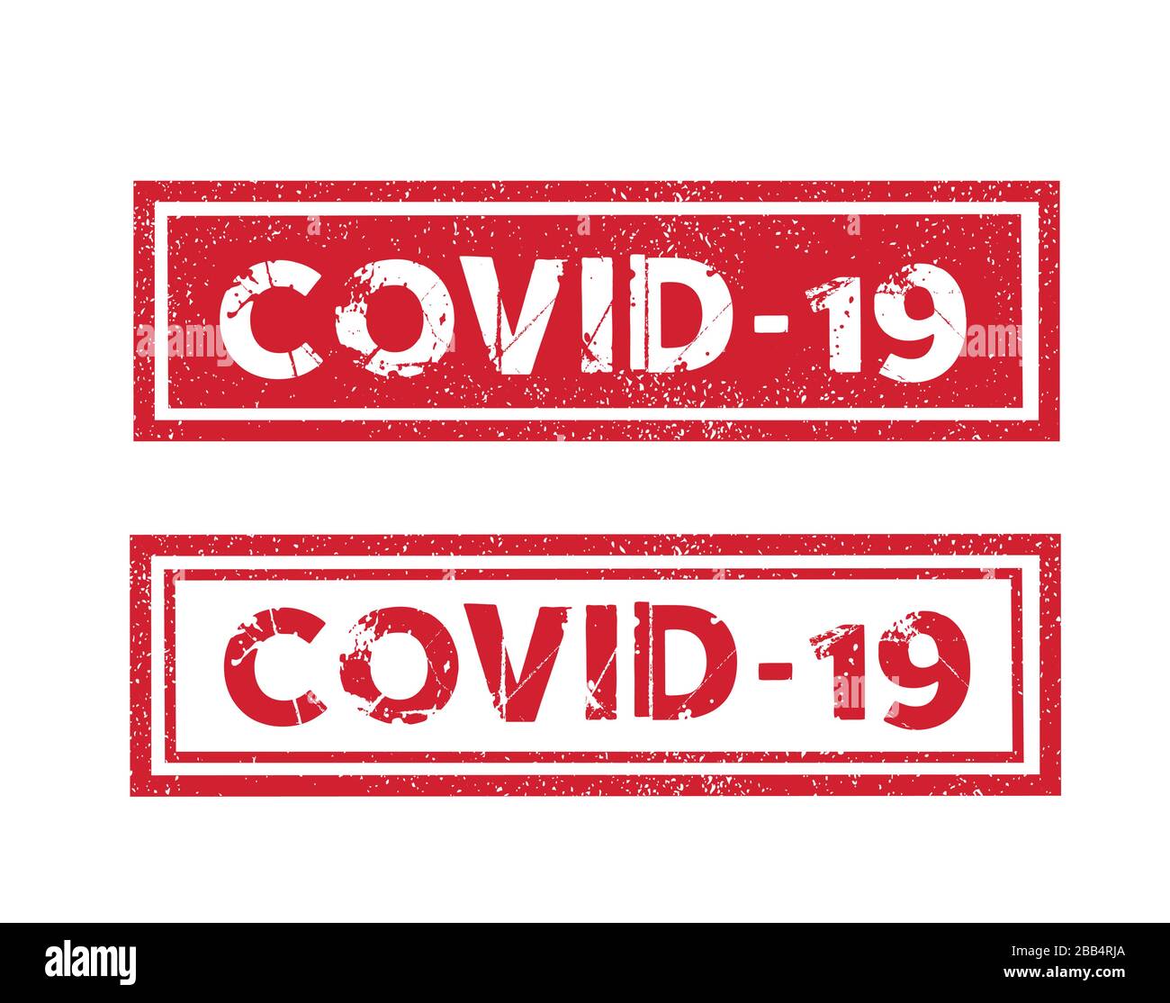 Vector word COVID-19 Coronavirus red ink stamp seal dangerous message with grunge effect Stock Vector