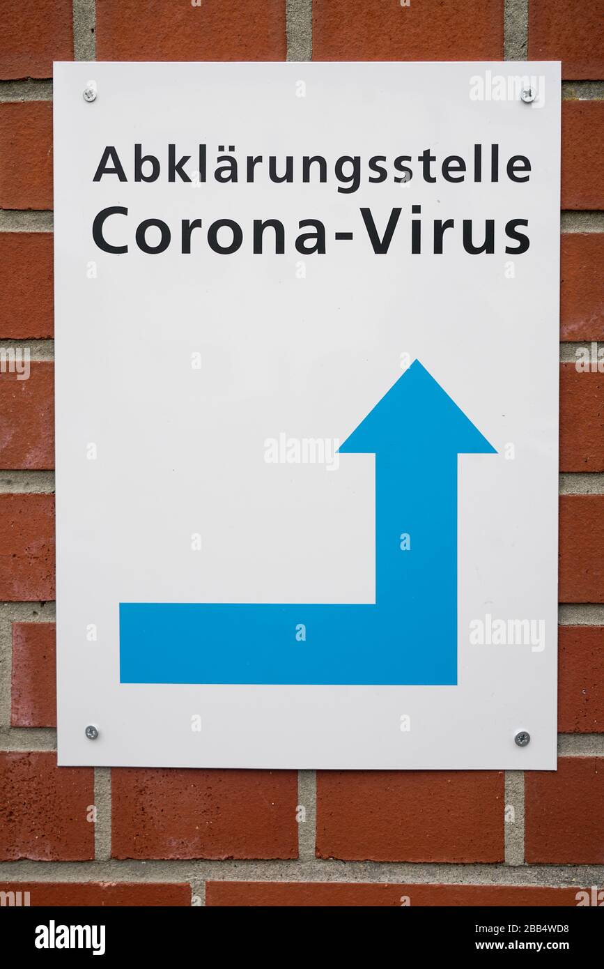 Abklärungsstelle Corona-Virus des Vivantes Wenckebach-Klinikums in der Albrechtstrasse in Tempelhof. Stock Photo